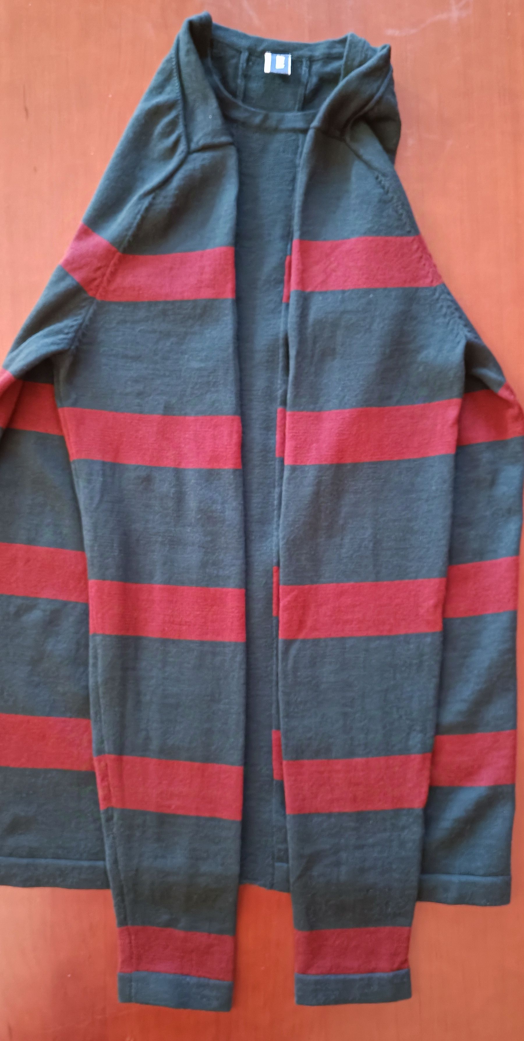 Jean Paul Gaultier Wool knit sweater in dark gray with red stripes Size US M / EU 48-50 / 2 - 13 Thumbnail