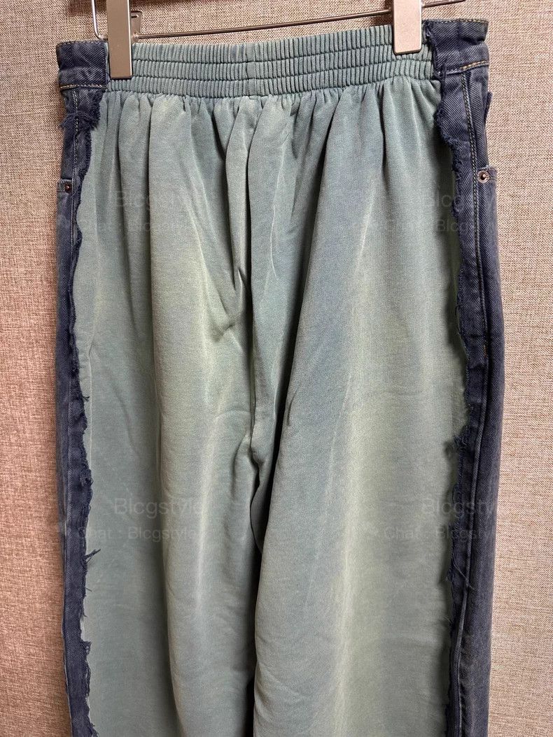 Balenciaga Balenciaga size XS Patchwork Material Wide Leg Denim Pants Size US 27 - 6 Thumbnail