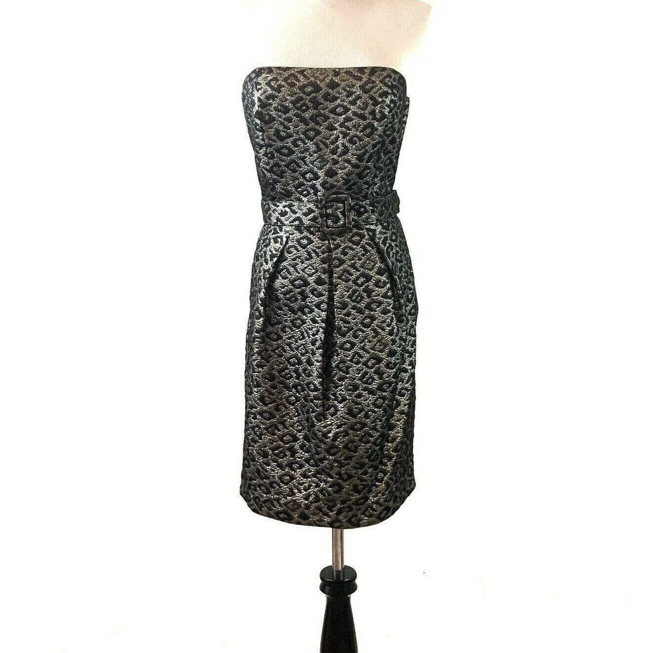 TIBI Golden Leopard Print Belted Mini Dress Size 6