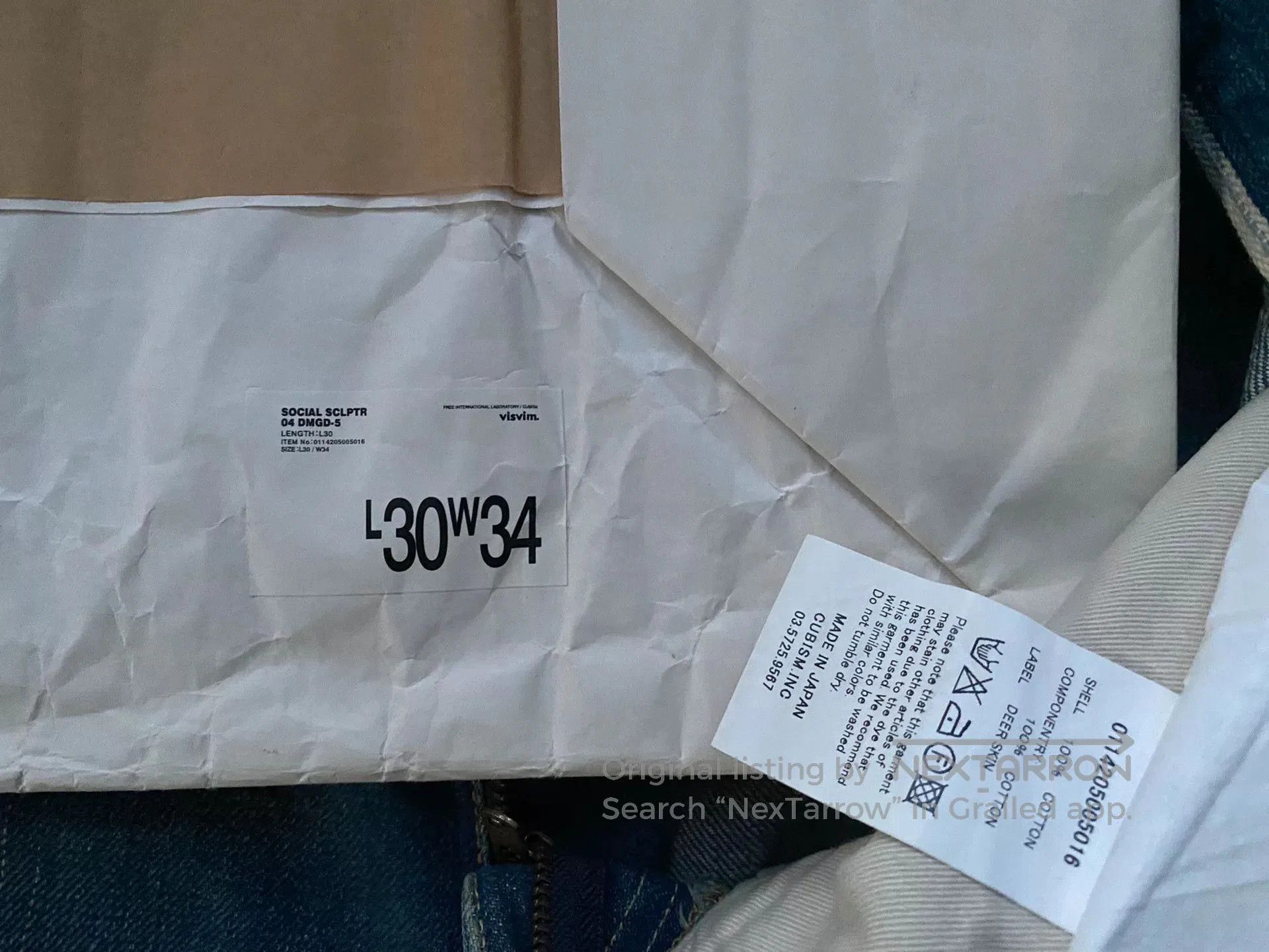 Visvim visvim social sclptr denim pants in blue. Size US 34 / EU 50 - 3 Thumbnail