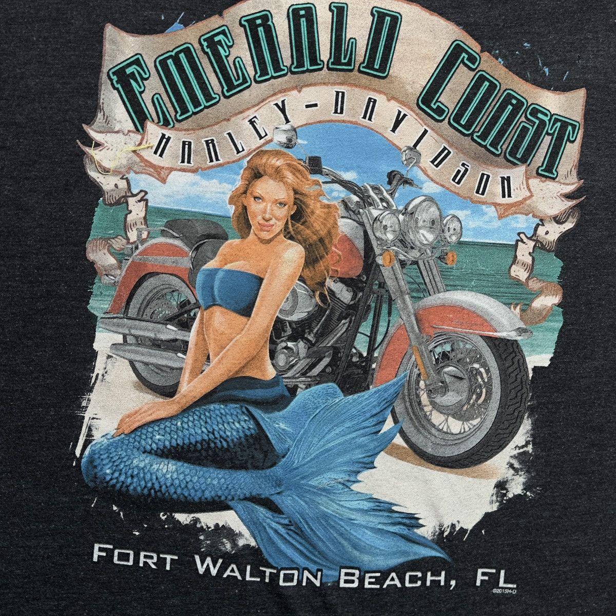 Harley Davidson VINTAGE HARLEY-DAVIDSON MERMAID BEACH GRAPHIC TEE BIG LOGO Size US XXL / EU 58 / 5 - 4 Thumbnail