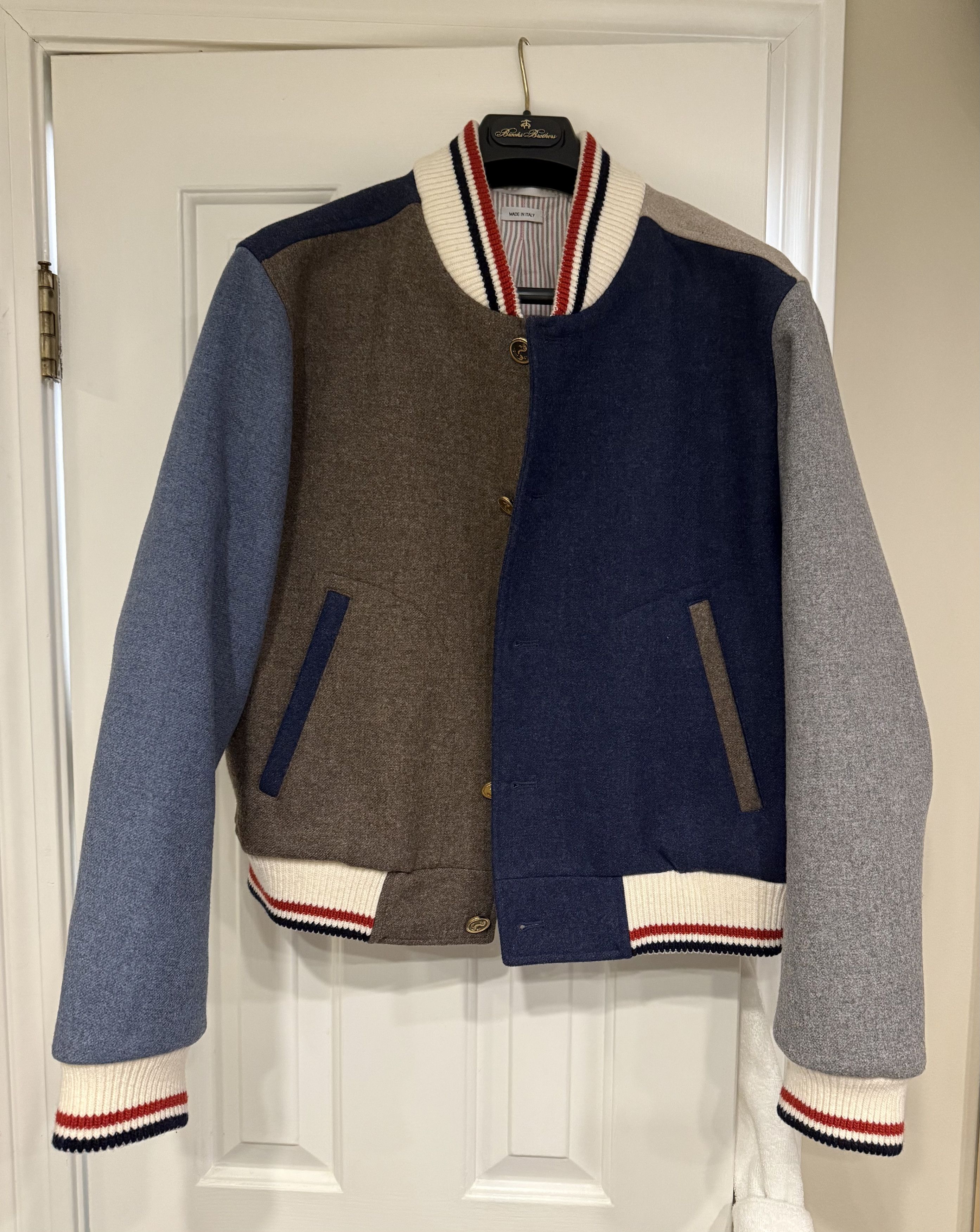 Thom Browne Thom Browne - Fun Mix Wool Varsity Jacket Size US M / EU 48-50 / 2 - 1 Thumbnail
