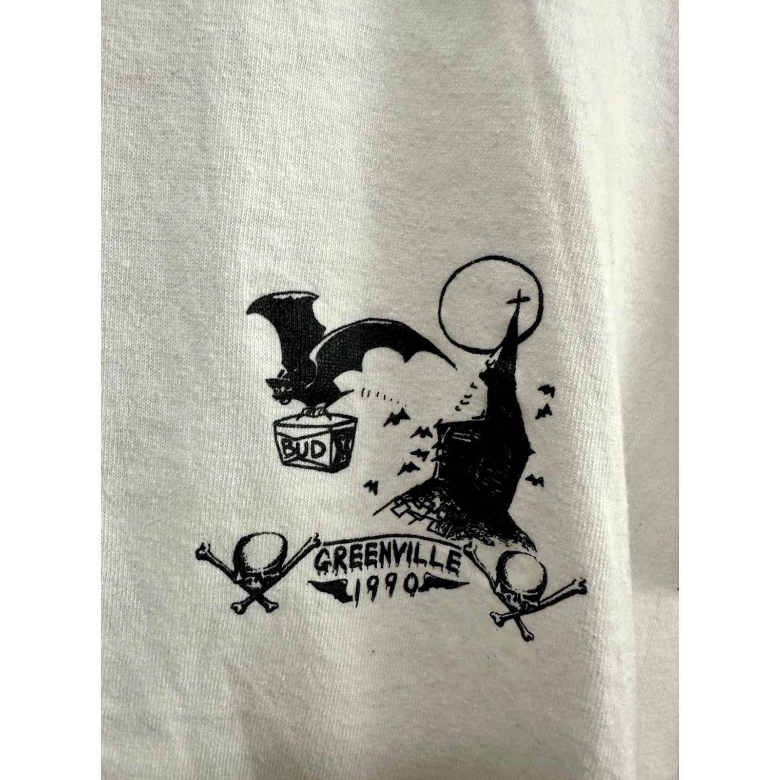 Vintage VTG Greenville ECU Halloween Frat Greek T-Shirt L Mens White Short Sleeve Vintage ECU Costume Witch Mojo 90s Boys Girls Size US L / EU 52-54 / 3 - 5 Thumbnail