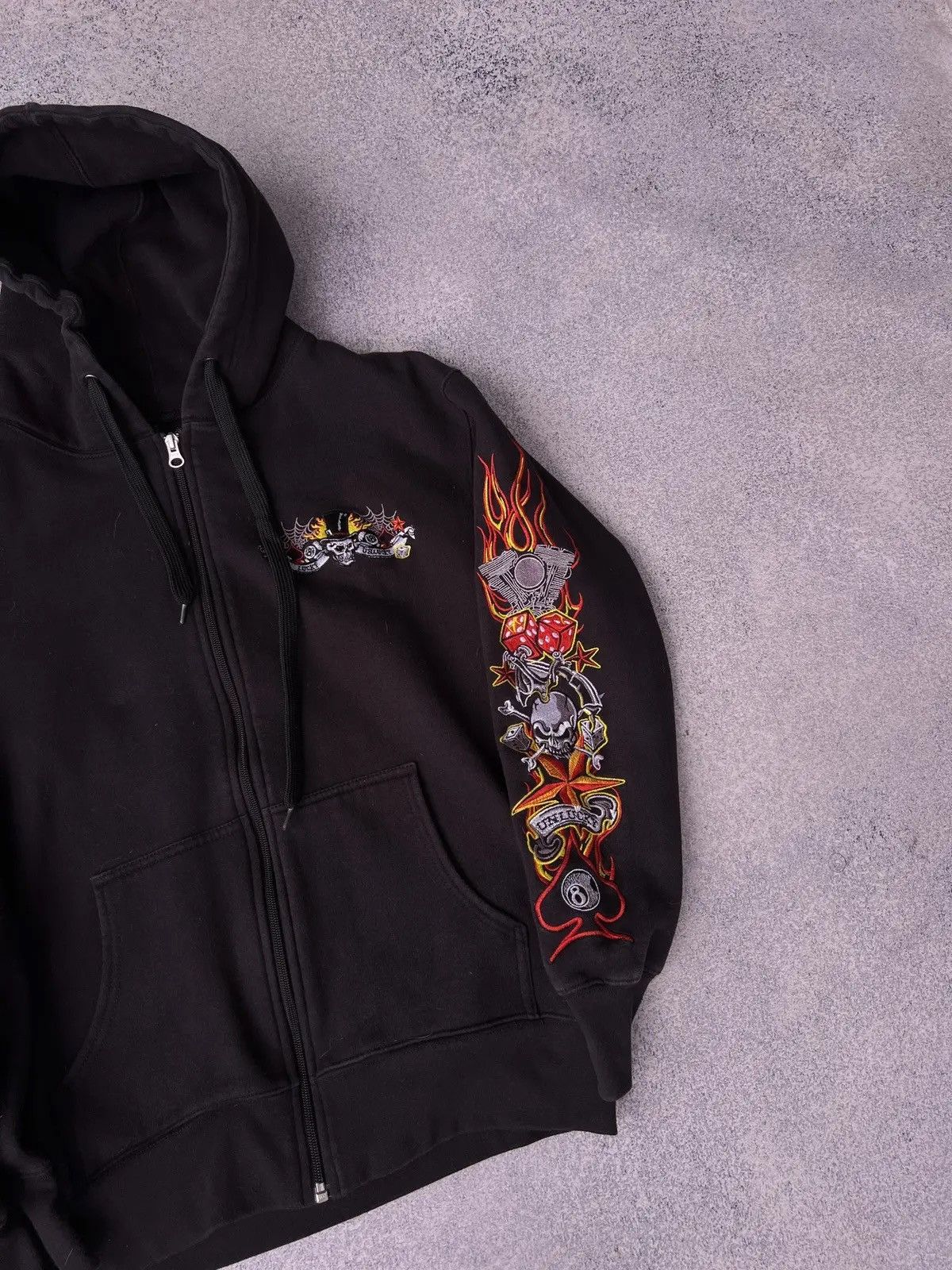 Japanese Brand × Vintage Vintage Lucky Unlucky Ed Hardy Style Women’s zip hoodie Size M / US 6-8 / IT 42-44 - 4 Thumbnail