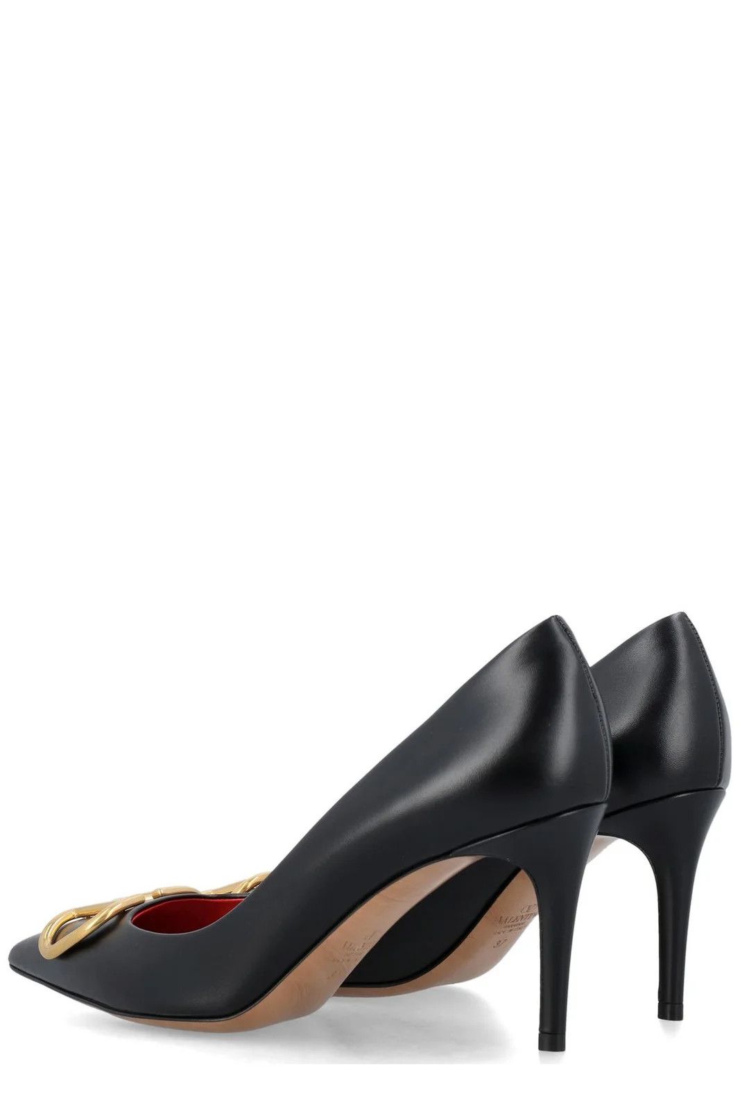 Valentino o1s22i1n0924 Vlogo Signature Leather Decollet Pumps Size US 9 / IT 39 - 4 Thumbnail