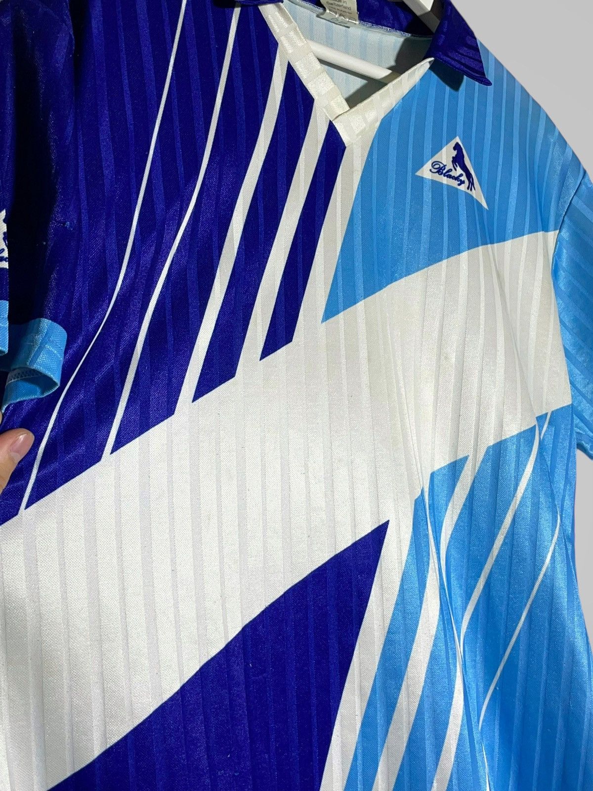 Vintage Blacky Vintage 1980’s 90’s Blue Football Shirt Soccer Jersey Size US L / EU 52-54 / 3 - 7 Thumbnail