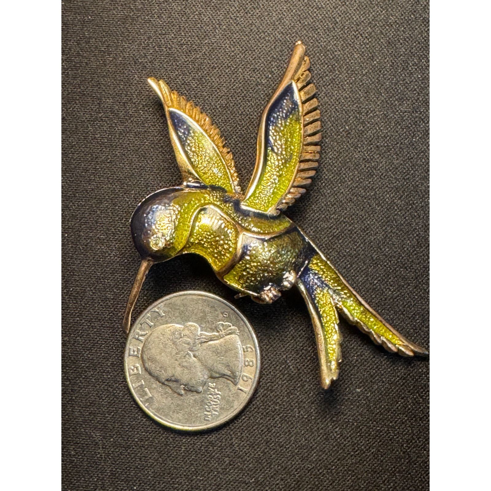Other Gold Tone Hummingbird Brooch Blue and Green Enamel Size ONE SIZE - 3 Thumbnail