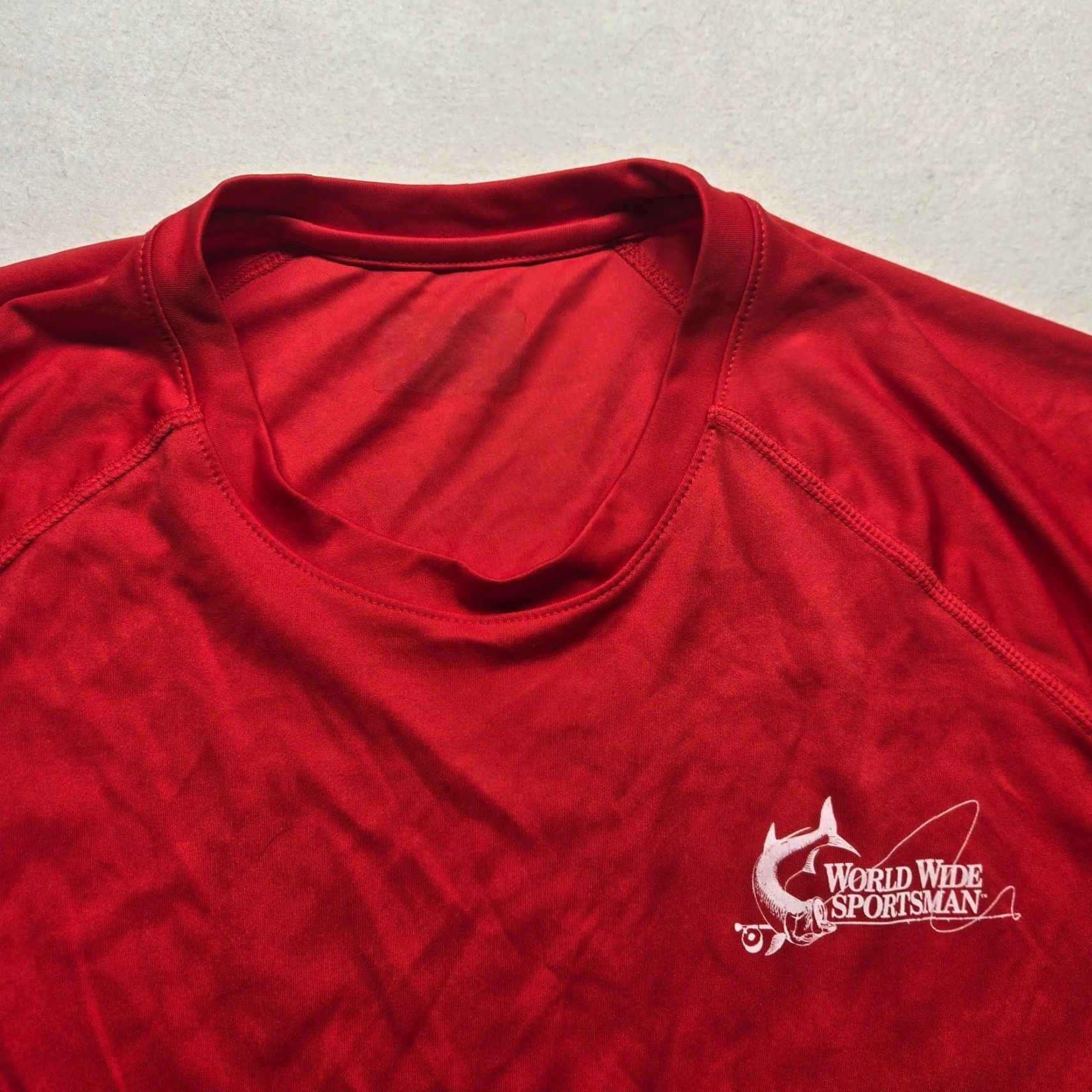 Vintage World Wide Sportsman Shirt Red Neptune Short Sleeve Adult Men's 3XL XXXL Solid Size US XXL / EU 58 / 5 - 2 Thumbnail