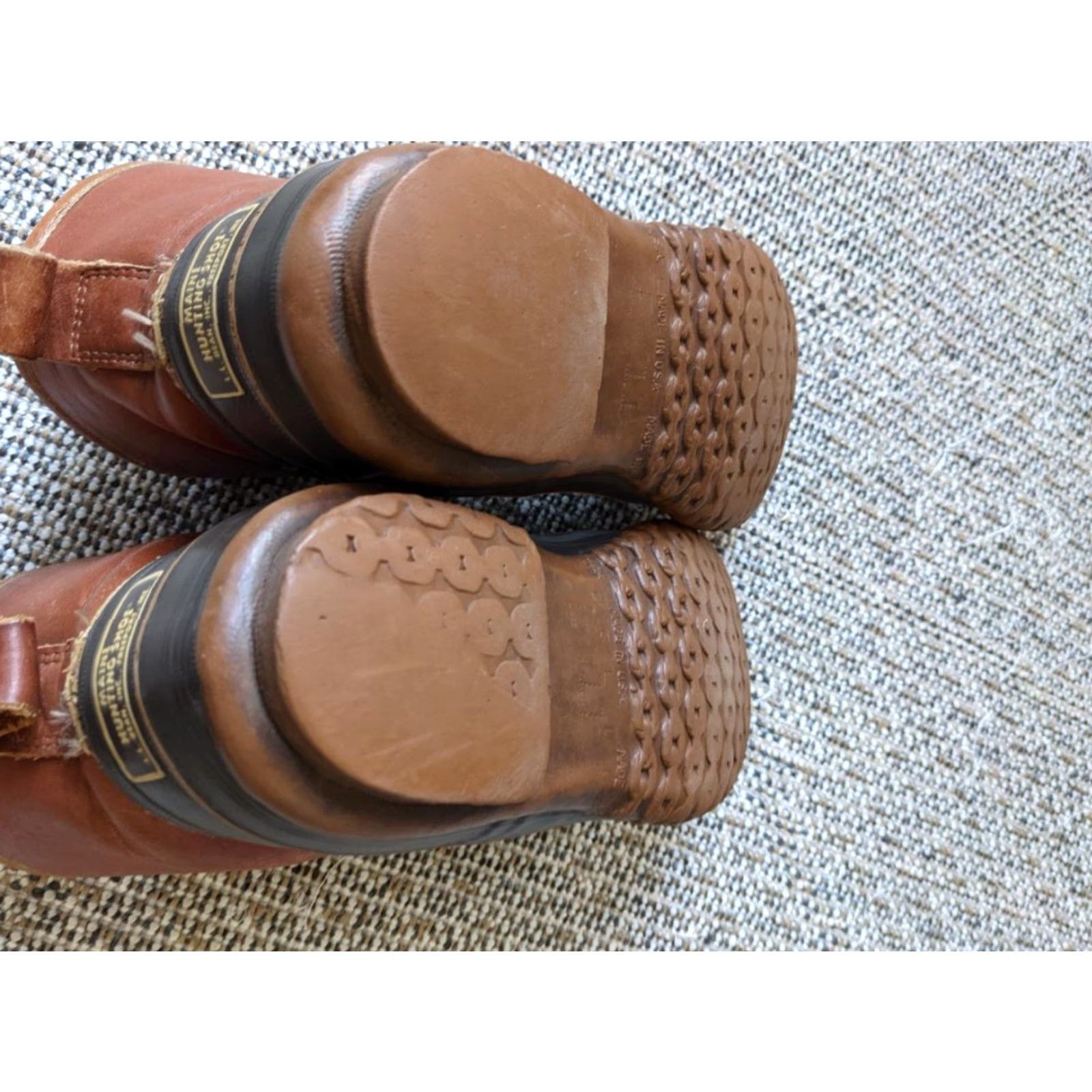 Vintage VINTAGE L.L. Bean Boots Womens 11 Wool Lined Pull-On Brown Leather 7.5" Tall Mens? Size US 11 / IT 41 - 7 Thumbnail