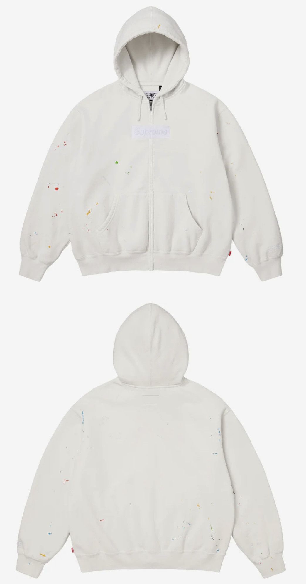 Supreme Maison Margiela White Zip Up Box Logo S/S 26 In Hand