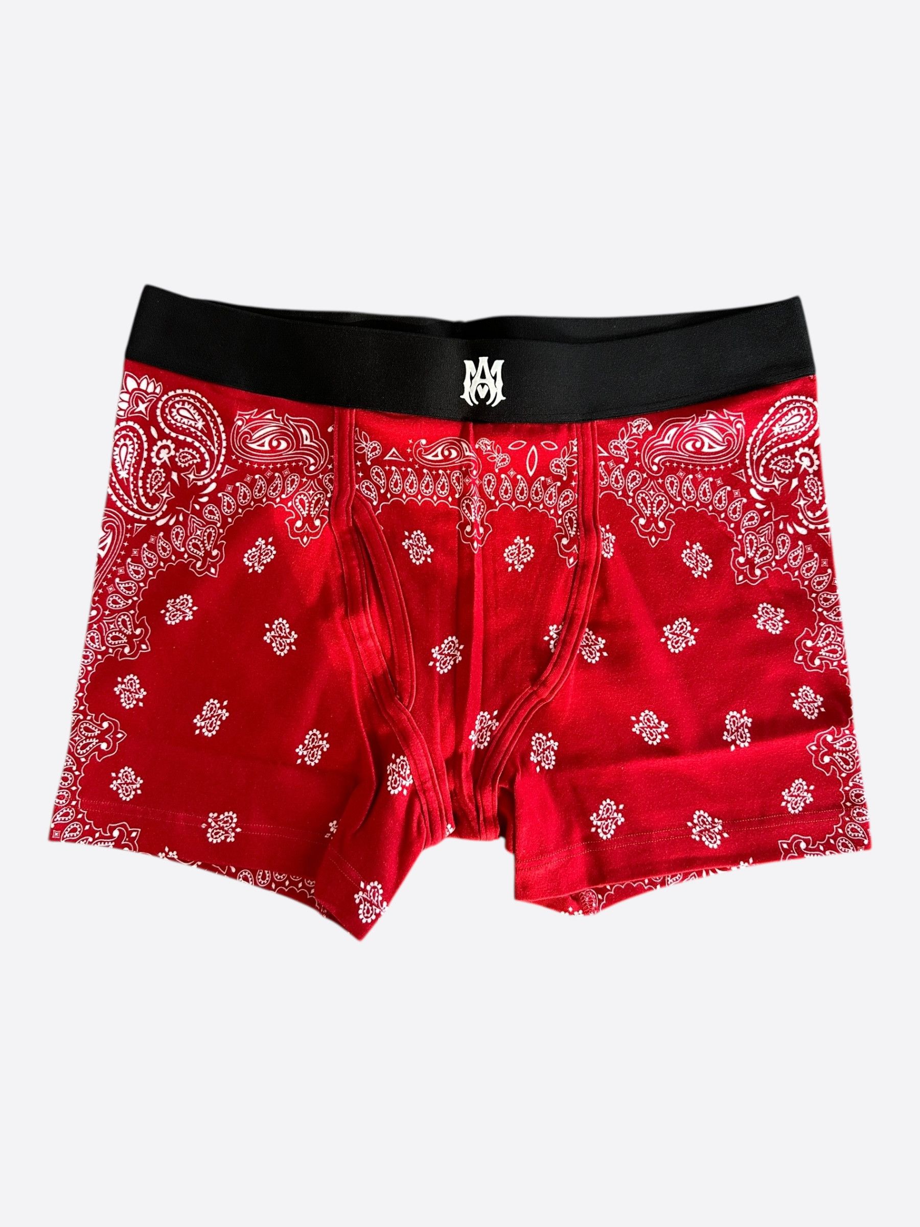 Amiri Amiri Red & White Bandana MA Logo Boxershorts Size 34 - 1 Thumbnail