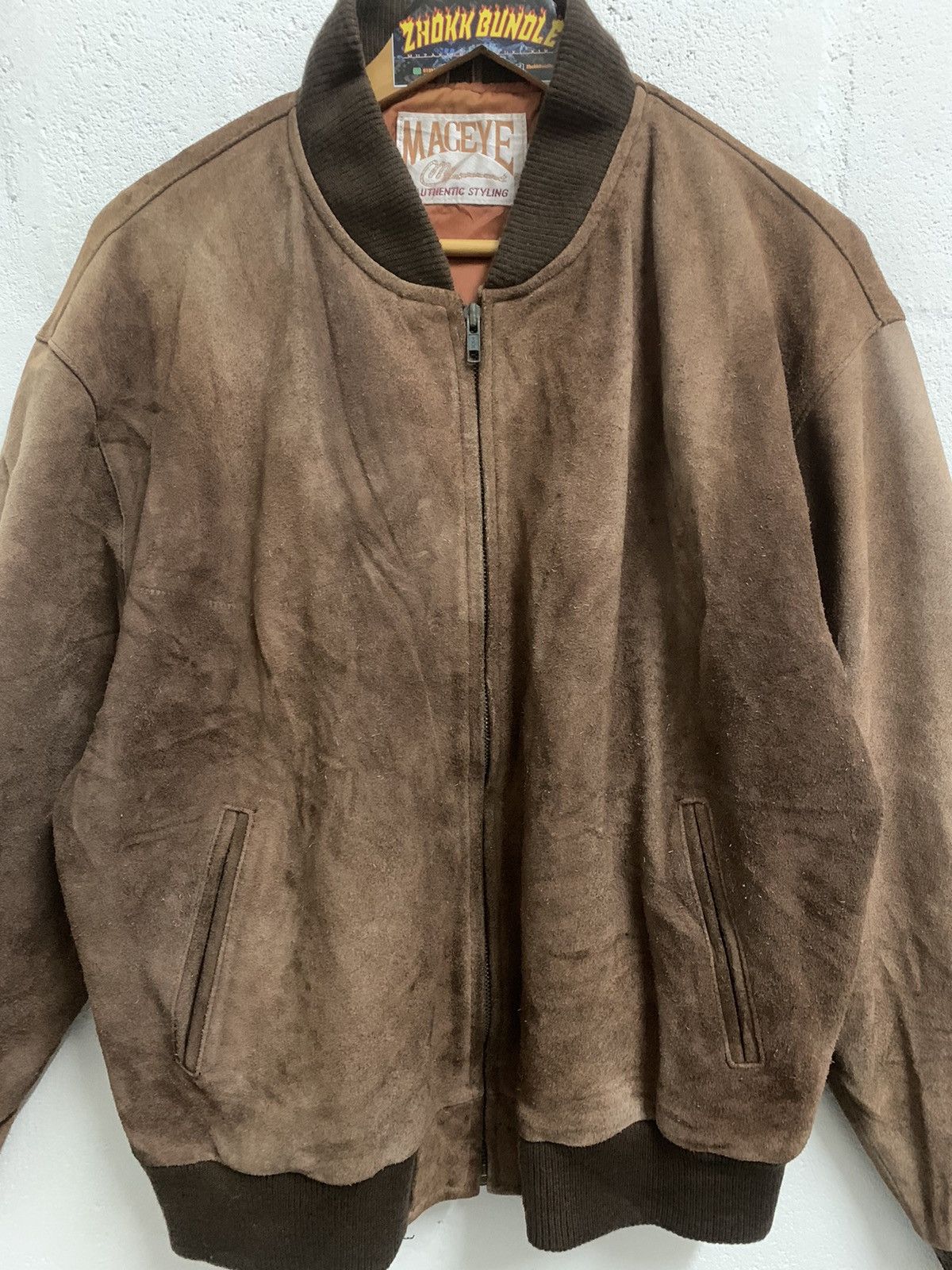 Vintage Vintage 80s Suede Leather Jacket Distressed Size US L / EU 52-54 / 3 - 3 Thumbnail