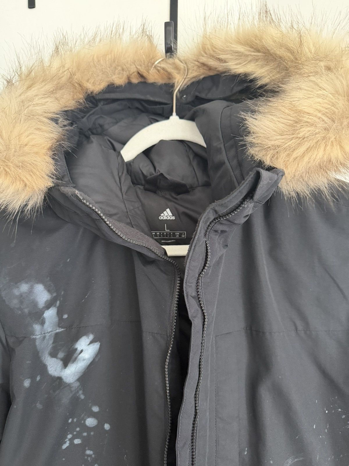 Adidas Adidas Fur + paint splatter jacket/coat Size US L / EU 52-54 / 3 - 2 Thumbnail