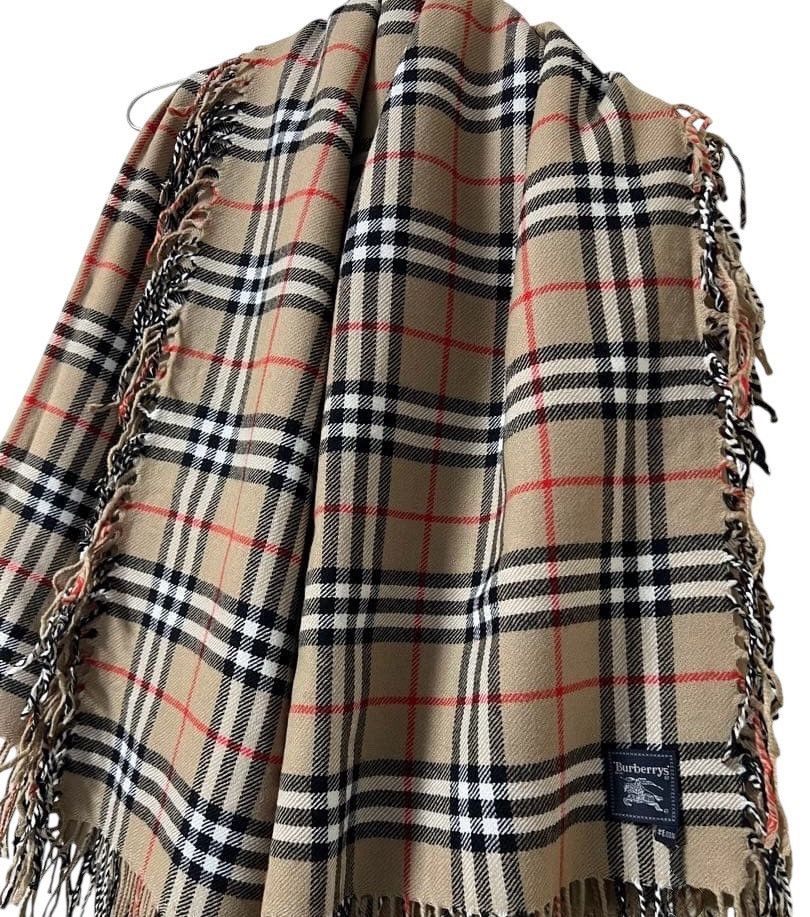 Burberry Vintage 90s Burberrys Nova Check Stole Scarf Tasmania Wool Size ONE SIZE - 1 Thumbnail