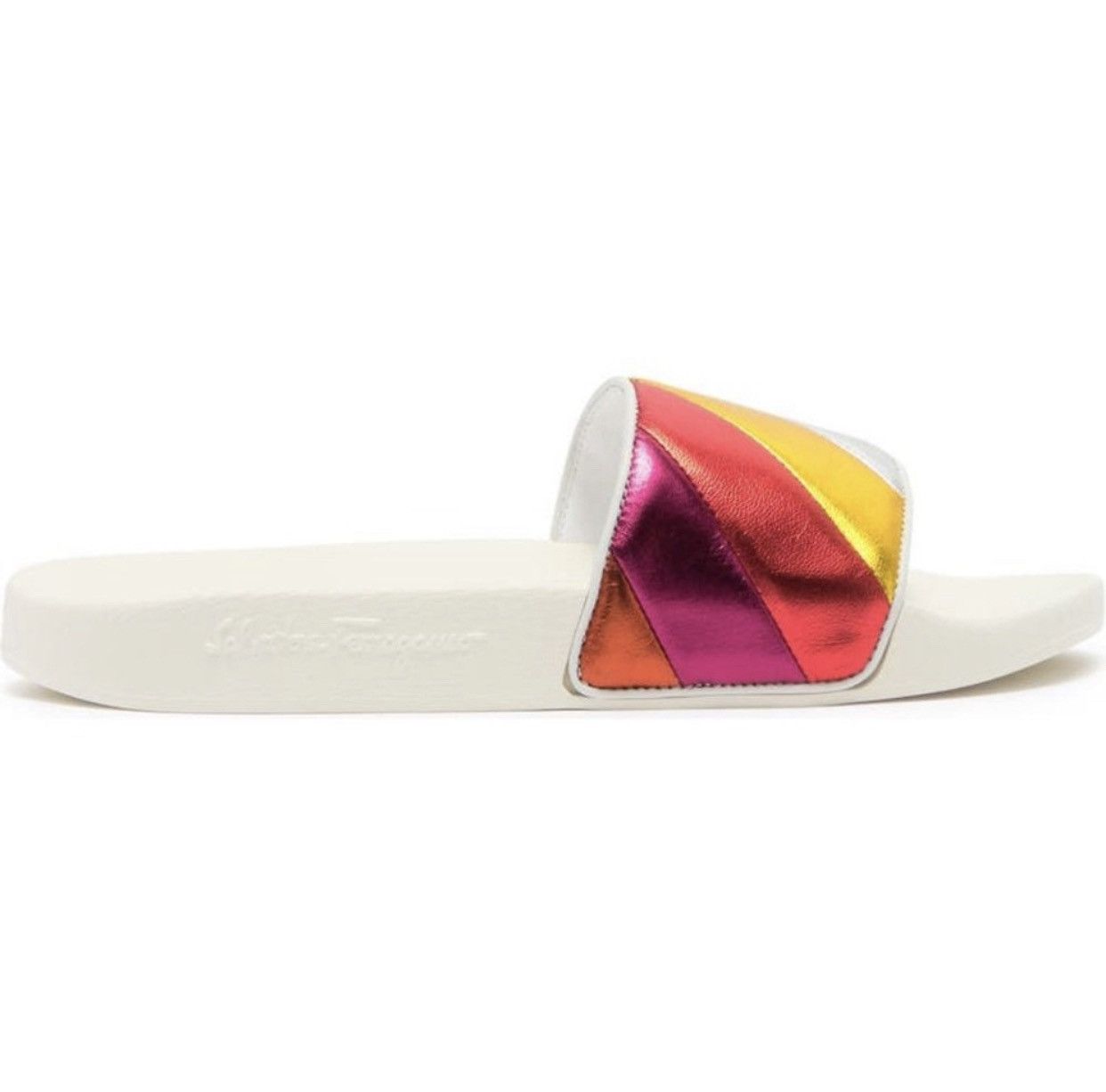 Salvatore Ferragamo 🌈 Salvatore Ferragamo Rainbow Pool Slide Sandals $395 value Size US 7 / IT 37 - 4 Thumbnail
