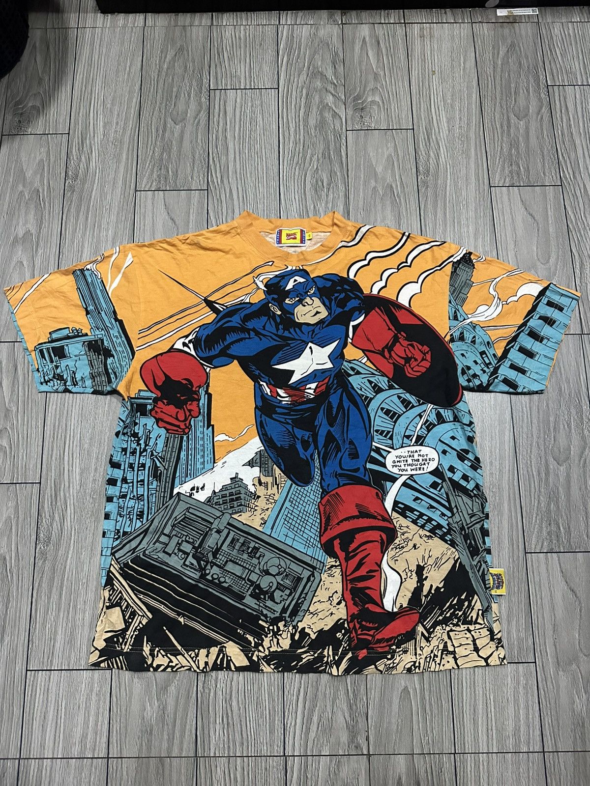 Marvel Comics × Vintage MARVEL COMICS AOP x CAPTAIN AMERICA RARE Size US XL / EU 56 / 4 - 2 Thumbnail