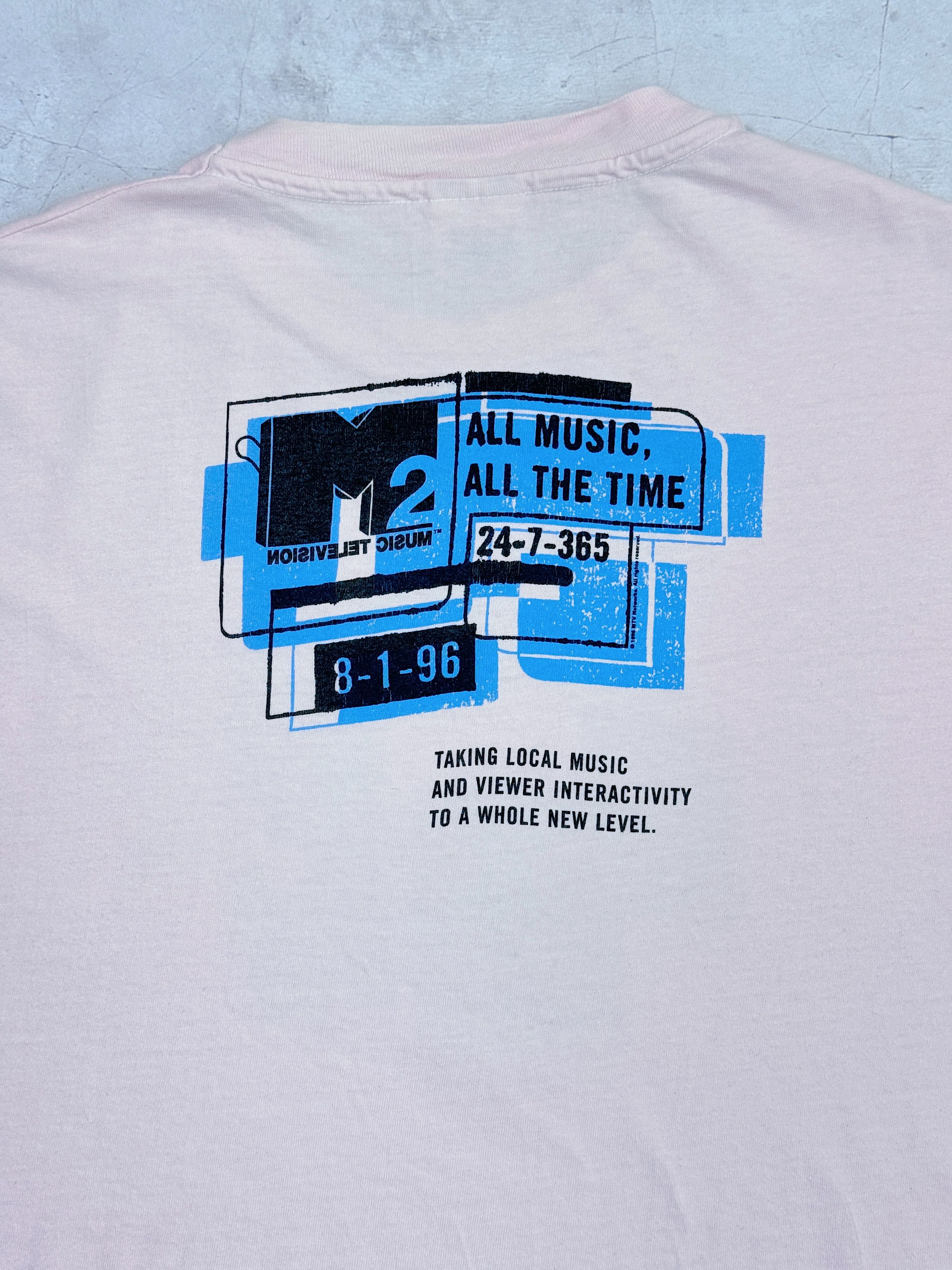 Hanes × Mtv × Vintage 1996 MTV 2 First Promo T-Shirt M2 Music Television Size US XL / EU 56 / 4 - 18 Thumbnail