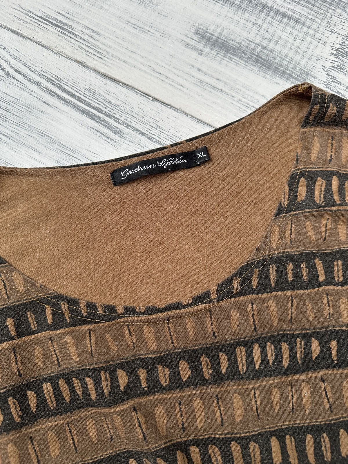 Gudrun Sjoden GUDRUN SJODEN Brown Striped Long Sleeve Blouse Top Size XL Size XL / US 12-14 / IT 48-50 - 6 Thumbnail
