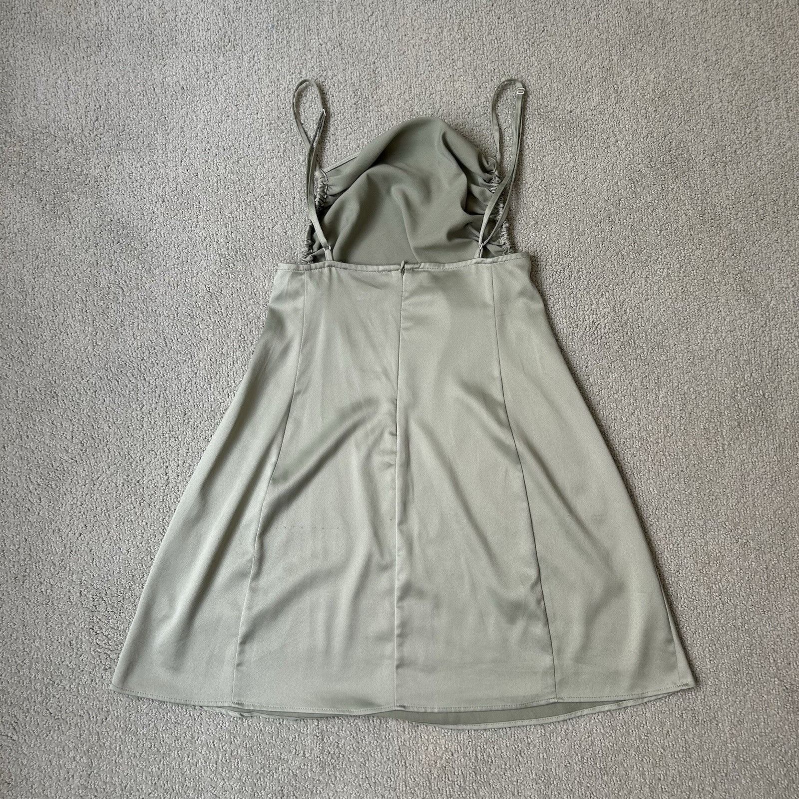 WeWoreWhat Danielle Bernstein Revolve Womens Green Satin Ruched Slip Mi Size XS / US 0-2 / IT 36-38 - 9 Thumbnail
