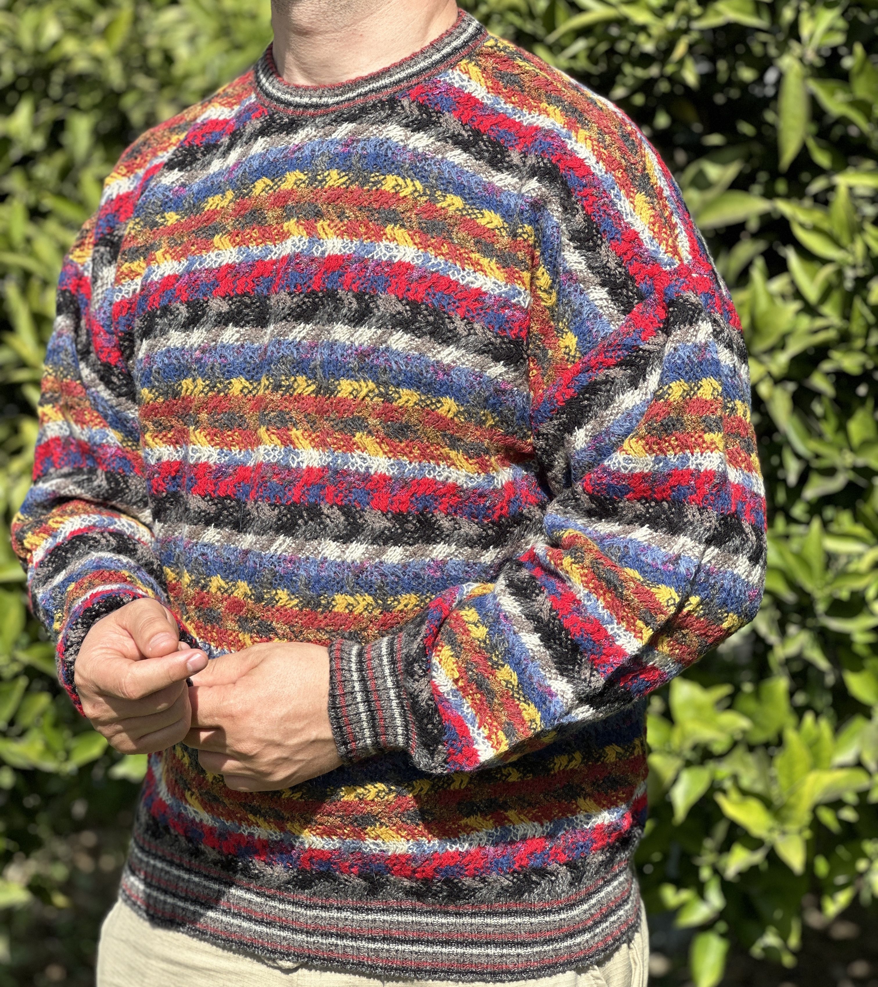 Missoni 1985 Missoni Sport Zig Zag Rainbow Knit Pullover Size L Size US L / EU 52-54 / 3 - 4 Thumbnail