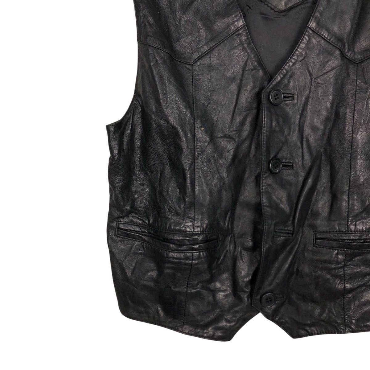 Japanese Brand 📌Rich Black Vintage Vest Leather Wind Armour Issey Miyake Size US M / EU 48-50 / 2 - 5 Thumbnail