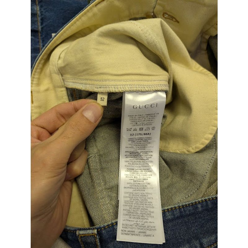 Gucci o1rshd1 Eco-Washed Organic Denim Cargo Pant in Blue / Mix Size US 36 / EU 52 - 17 Thumbnail