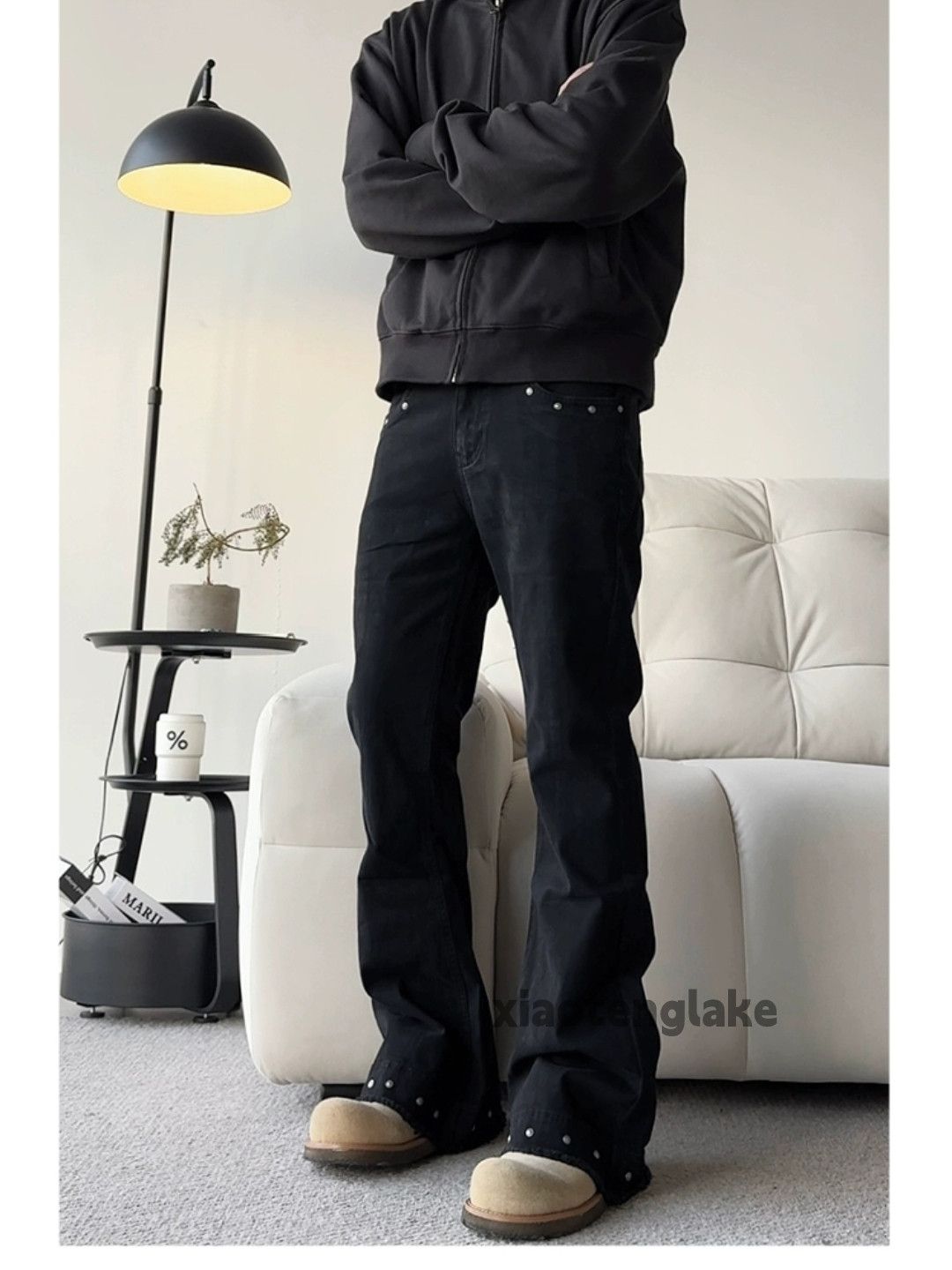 Designer × Jean × Vintage utility punk grunge bootcut flared rivet yuppie jeans Size US 30 / EU 46 - 5 Thumbnail