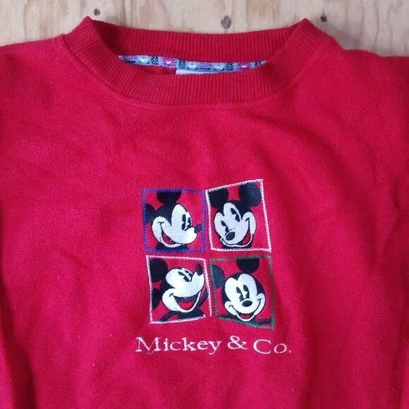 Mickey & Co. × Vintage Vintage Mickey & Co. Fleece Crewneck Sweatshirt Size US XL / EU 56 / 4 - 1 Thumbnail