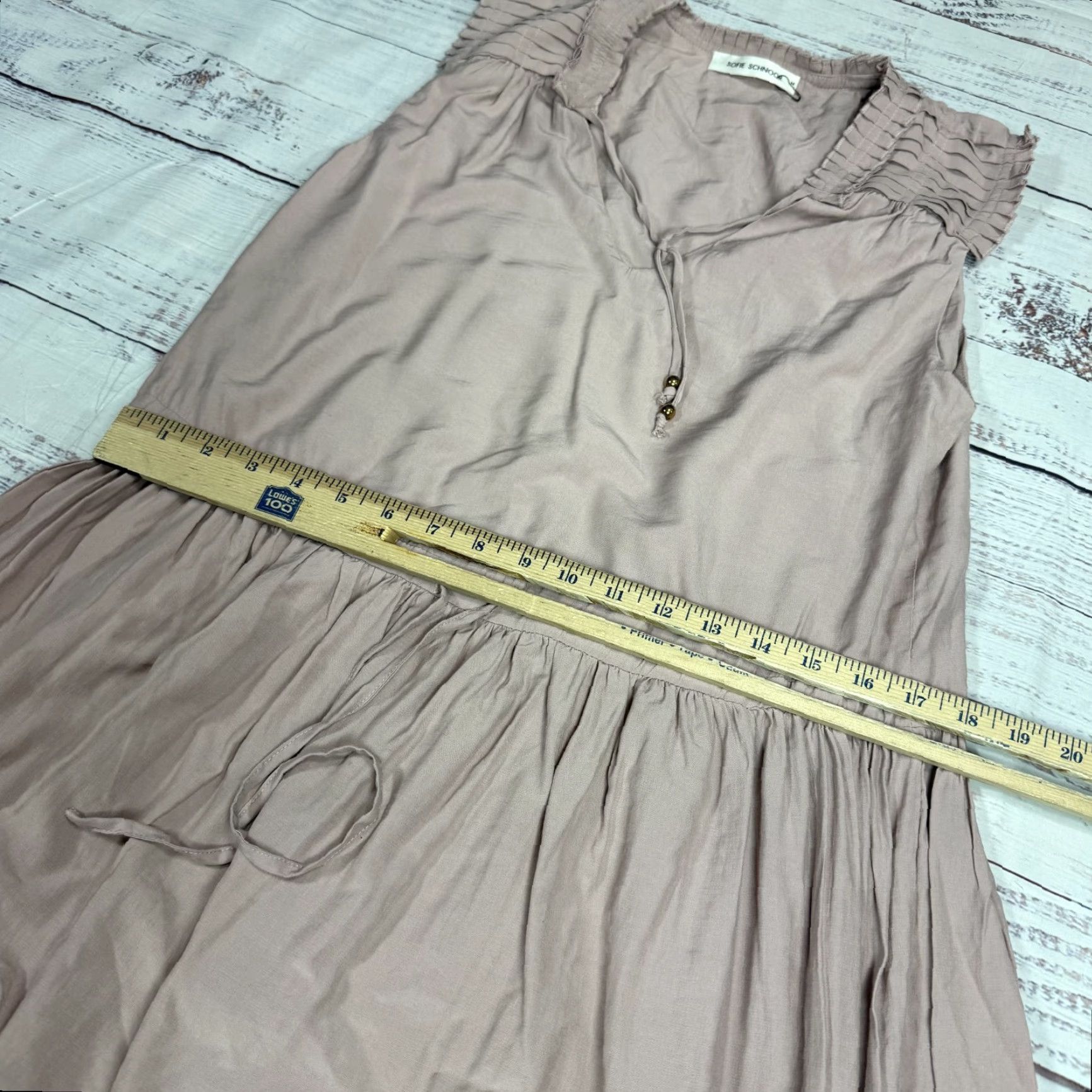 Vintage Sofie Schnoor Pink Tiered Long Dress Fit & Flare Ruffle Drawstring Waist Sz M Size M / US 6-8 / IT 42-44 - 3 Thumbnail