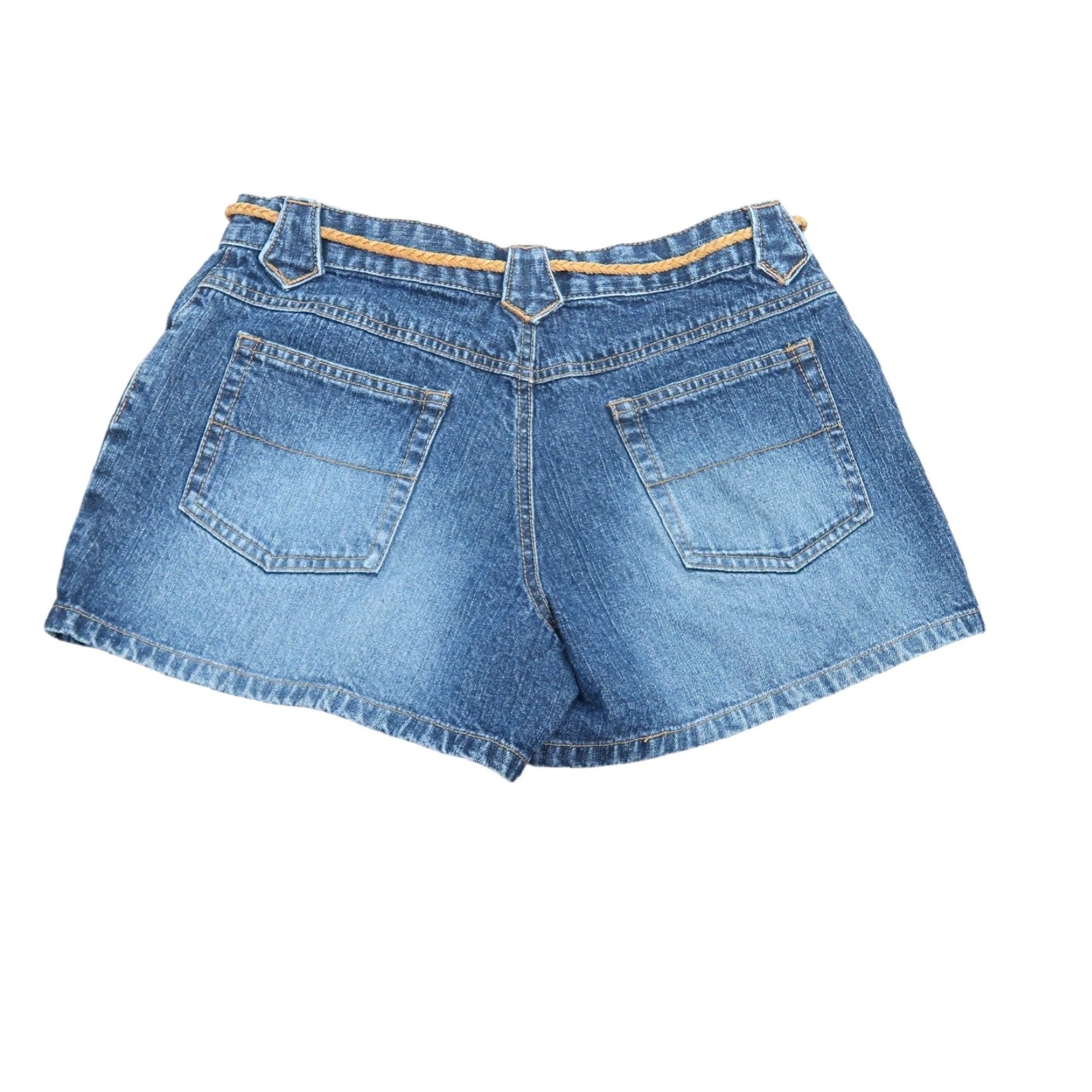 Vintage VINTAGE Canyon River Blues Mid Rise Denim Jean Shorts 7 Womens Bohemian Hippie Western Southwestern Tie Belt Beads 100% Cotton Muslin? Size 28" / US 6 / IT 42 - 2 Thumbnail