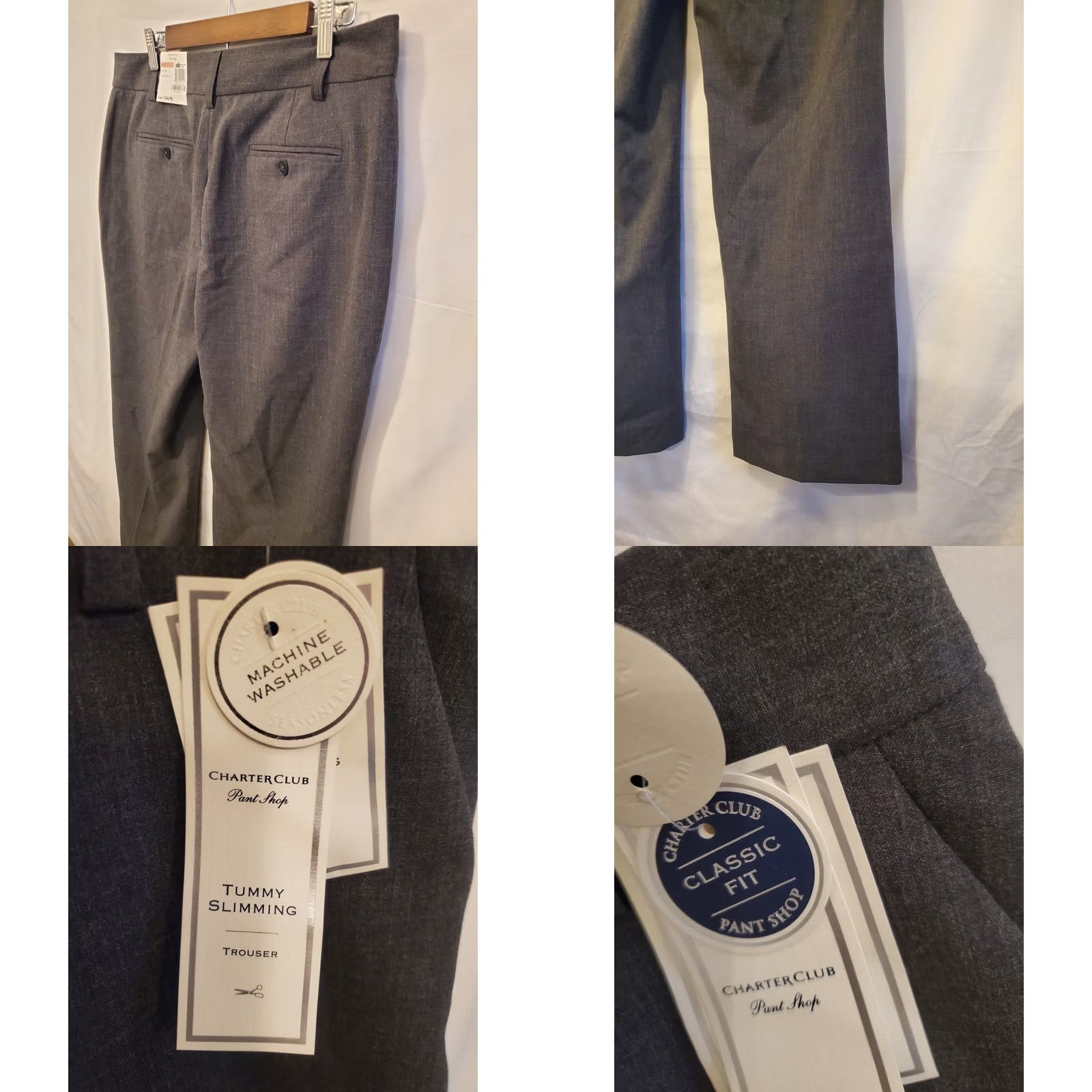 Charter Club Charter Club Tummy Slimming Wide Leg Pants Dark Grey Womens Sz 12 Office Size 34" / US 12 / IT 48 - 8 Thumbnail