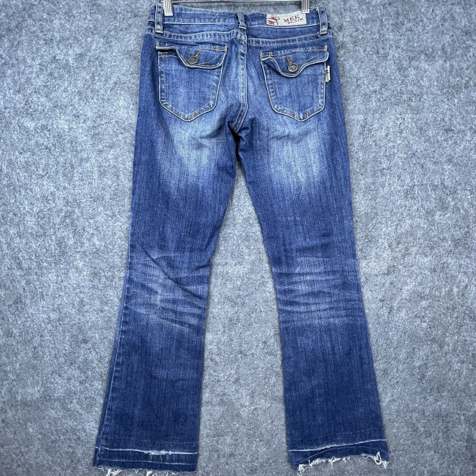 MEK MEK DNM Jeans Womens 26 New York Boot Raw Hem Flap Pockets Size 26" / US 2 / IT 38 - 2 Thumbnail
