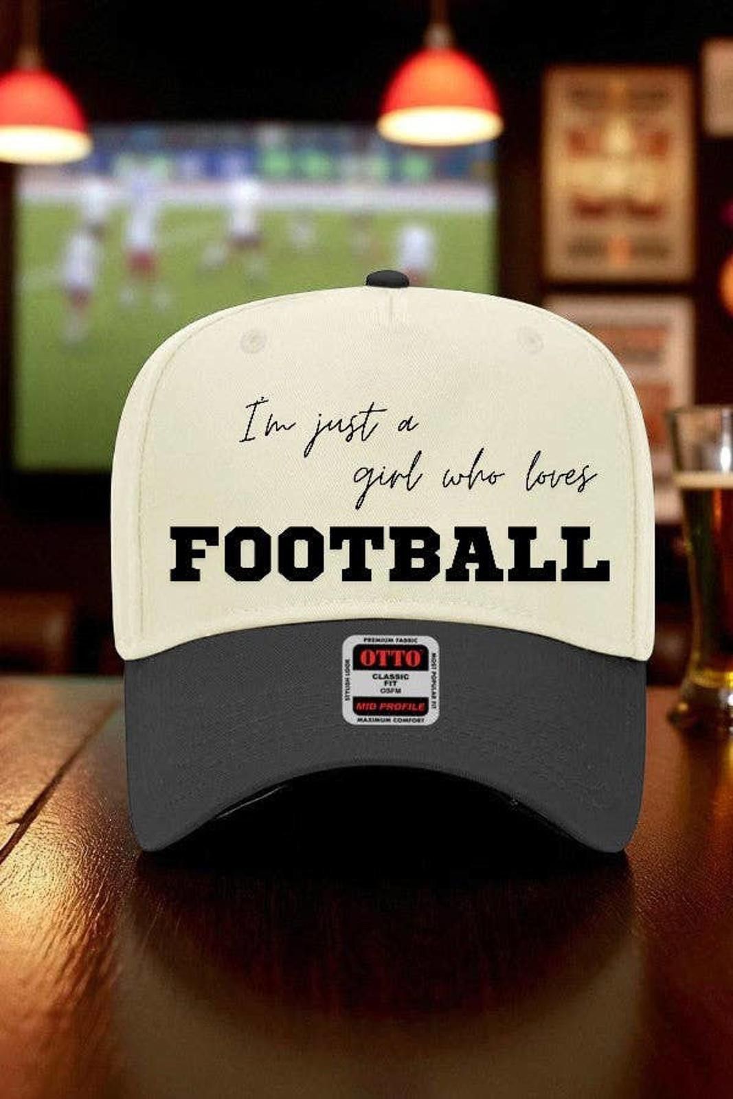 Other Just a Girl Who Loves Football Embroidered Hat Size ONE SIZE - 2 Thumbnail