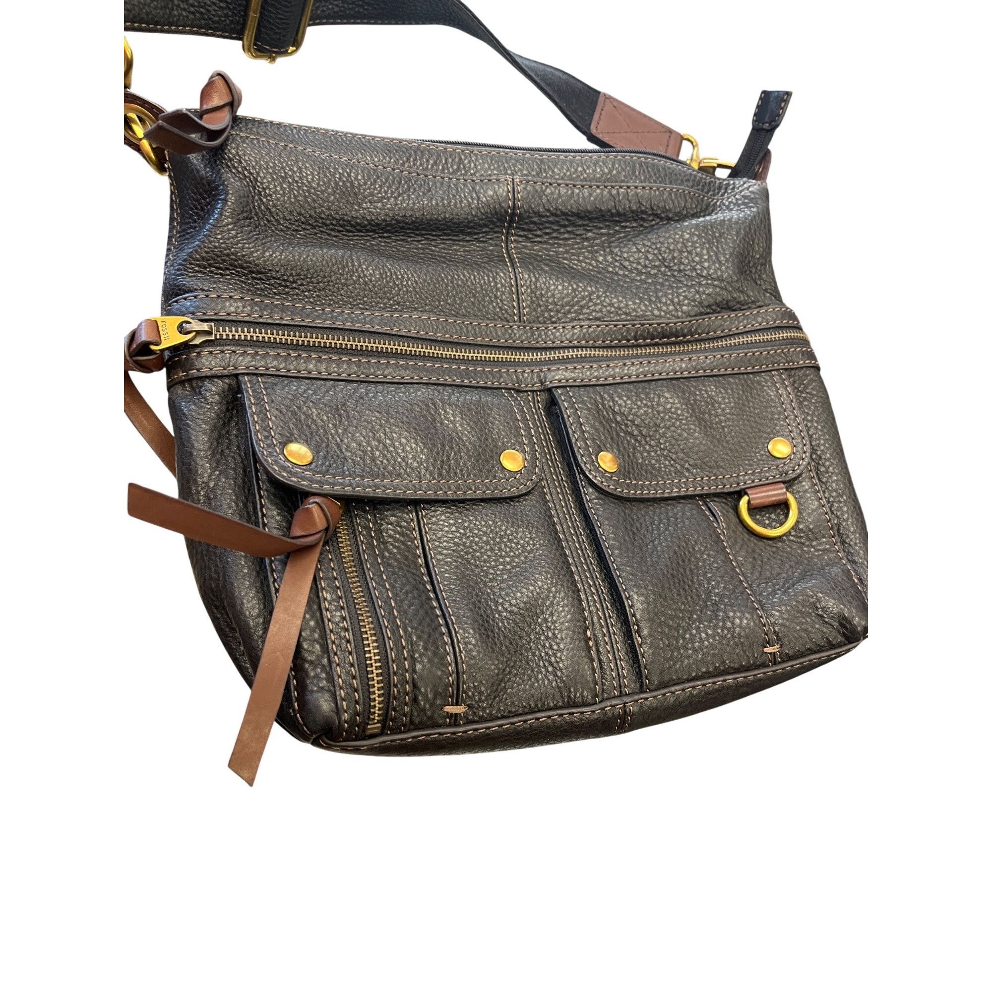 Fossil fossil Vintage wms brown leather messenger crossbody shoulde Size ONE SIZE - 9 Thumbnail