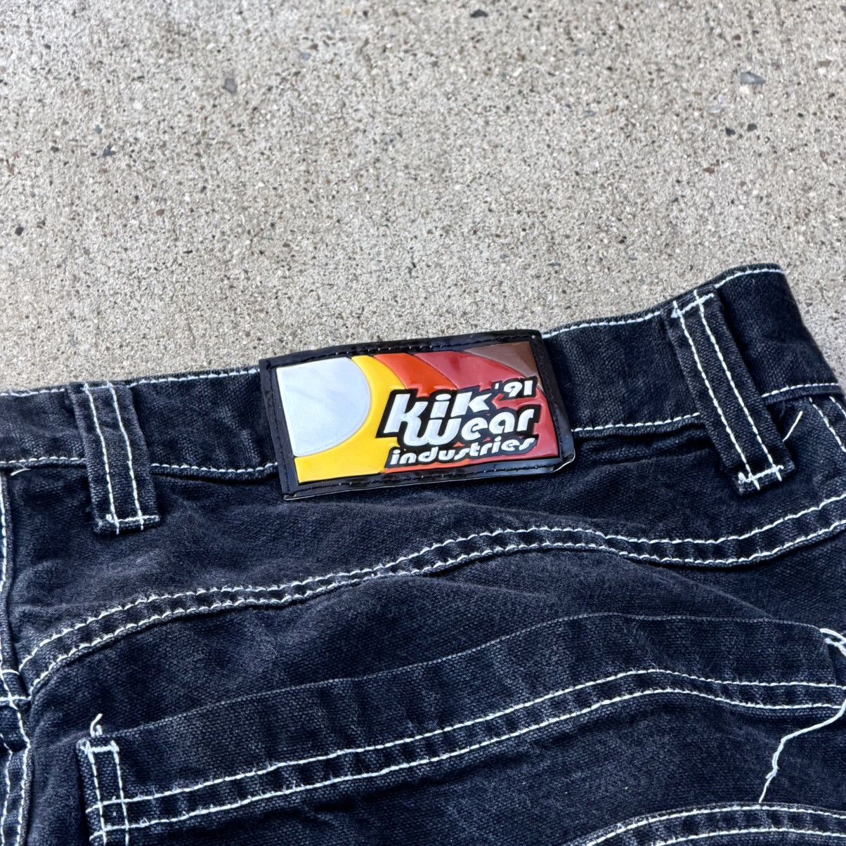JNCO Vintage 90s Kikwear Cargo Denim Black Pants Sz 34 Rave Jnco Size US 30 / EU 46 - 9 Thumbnail