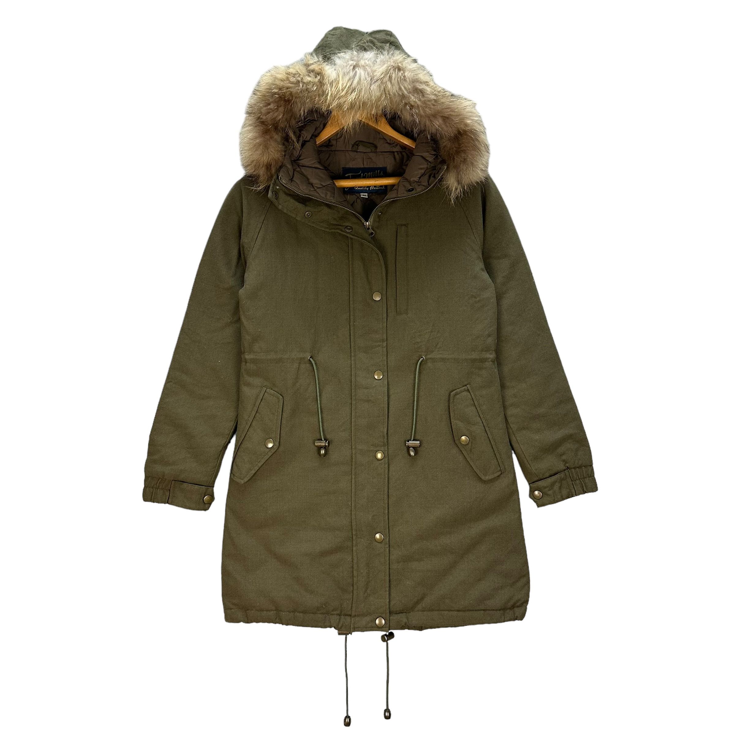 Ford FORD MILLS Raccoon Fur Hooded Wool Parka #A24-0552 Size XS / US 0-2 / IT 36-38 - 1 Thumbnail