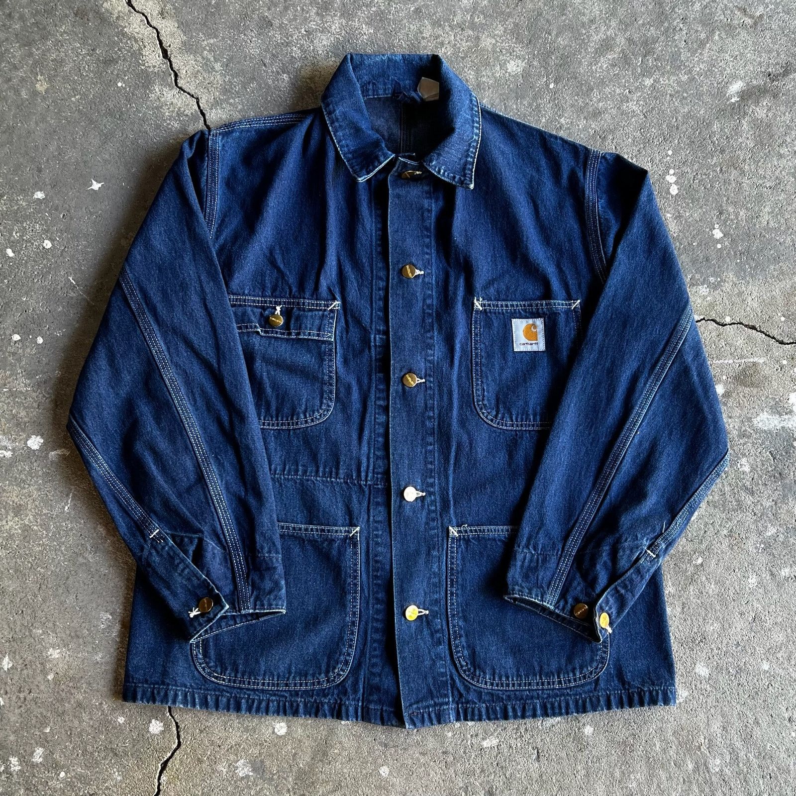 Carhartt × Vintage Denim Chore Coat Carhartt SCB108 | Grailed