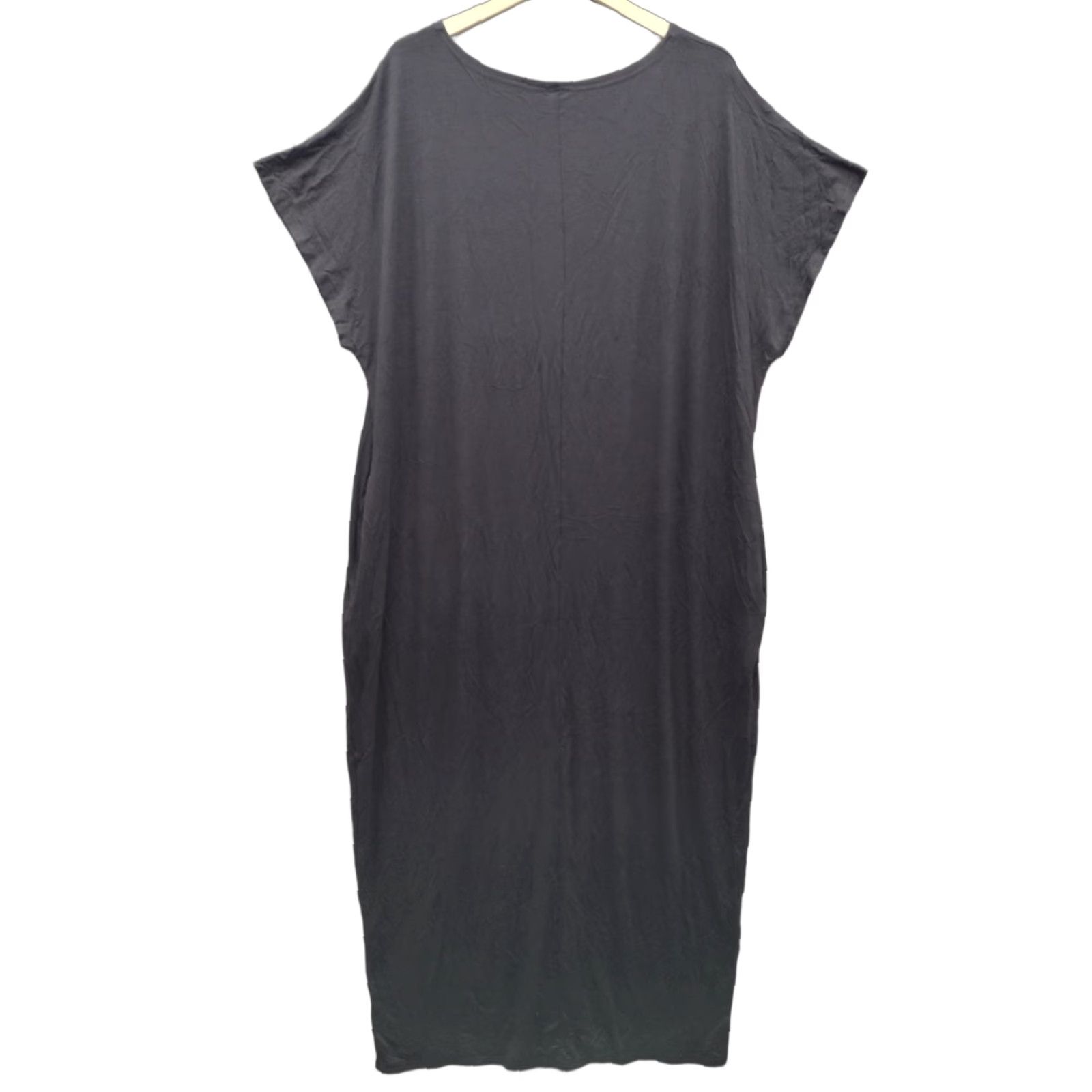 Vintage Nemidor Women's Dress Casual Long A-Line Pocket Short Sleeve Round Neck 2XL Black - Plus Size Shirt/Daywear Size 40" / US 18 - 1 Thumbnail