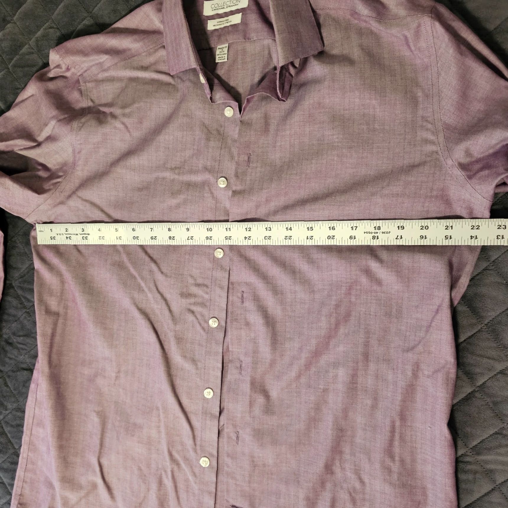 Vintage Michael Strahan Collection Mens Button-Up Shirt 16 Purple Stipe Pattern 34/35 16 34/35 16 Regular Button-Up Size US L / EU 52-54 / 3 - 5 Thumbnail