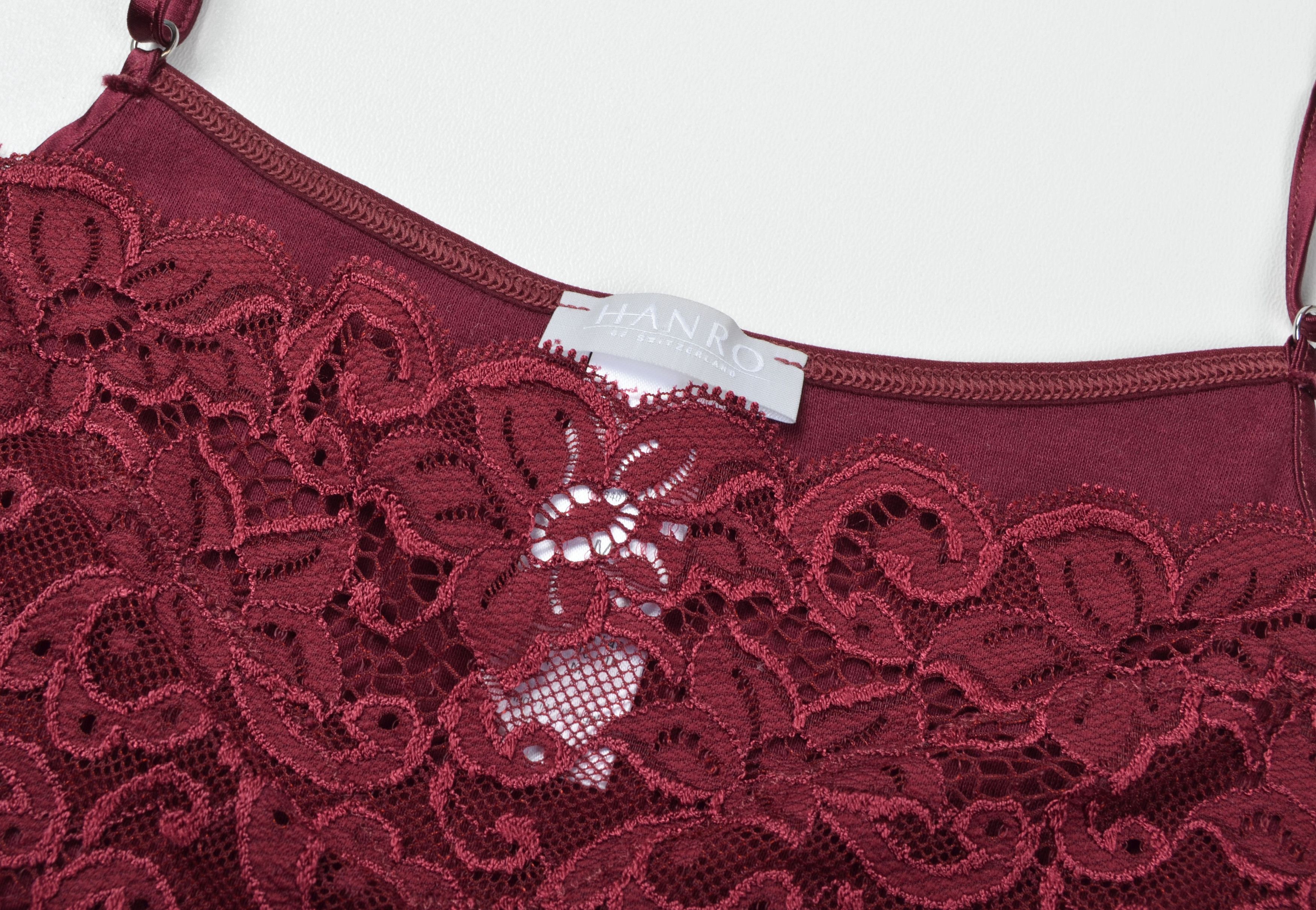 Hanro Hanro of Switzerland Burgundy Lace Cami Tank Top Size M / US 6-8 / IT 42-44 - 5 Thumbnail