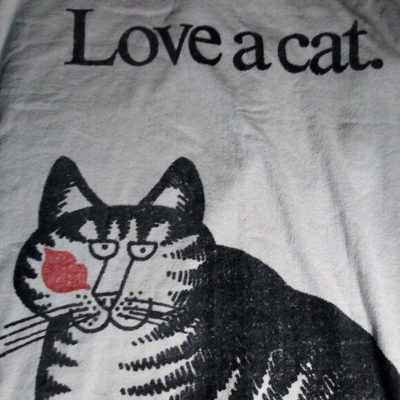 Vintage Kliban Cat Love A Cat. Beach Towel 35x64 Size ONE SIZE - 1 Thumbnail