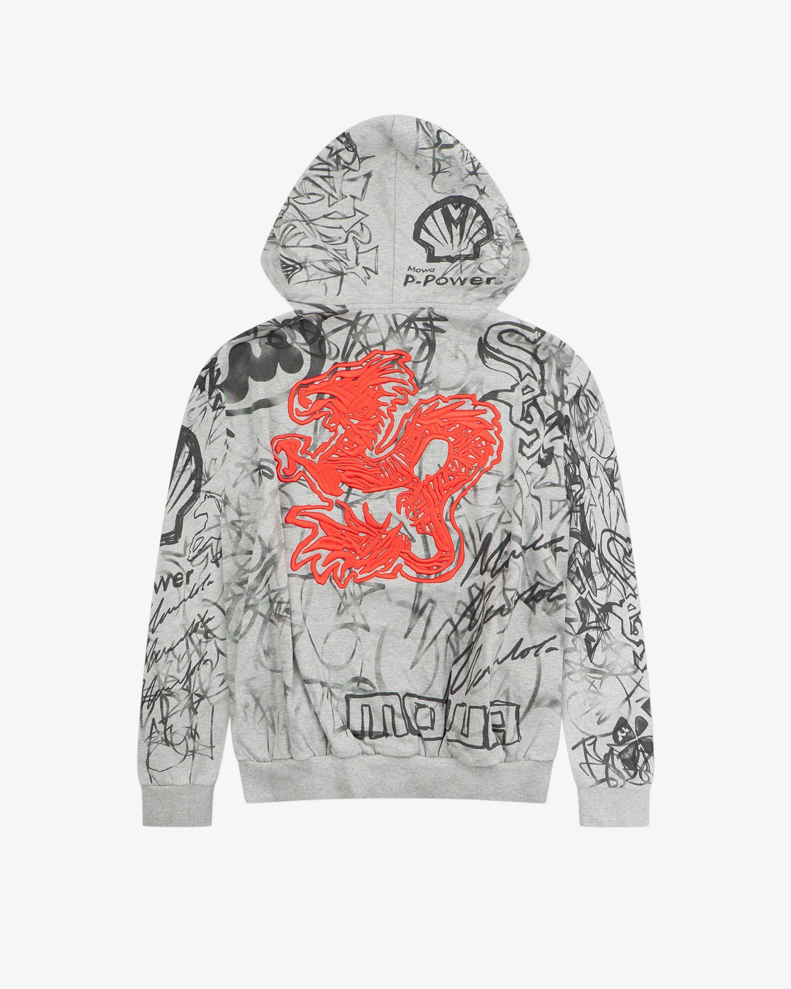 Mowalola Grey Graffiti Zip-Hoodie Size US M / EU 48-50 / 2 - 2 Thumbnail