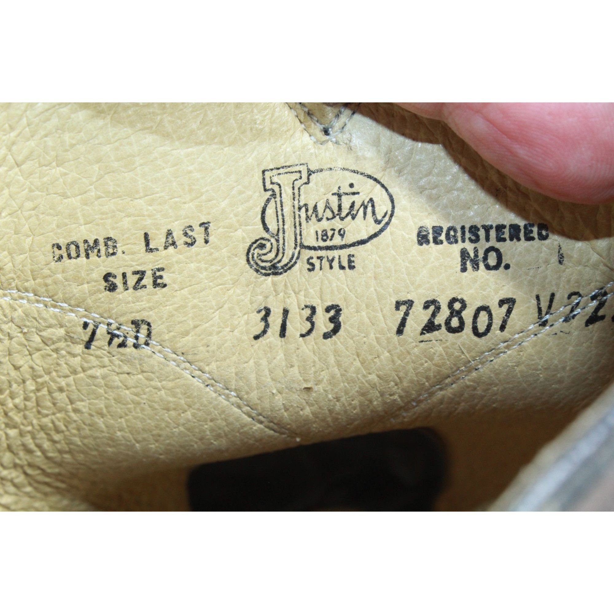 Justin × Leather Justin Men's Kipskin Leather Cowboy Western Boots Size 7.5 D Size US 7.5 / EU 40-41 - 7 Thumbnail