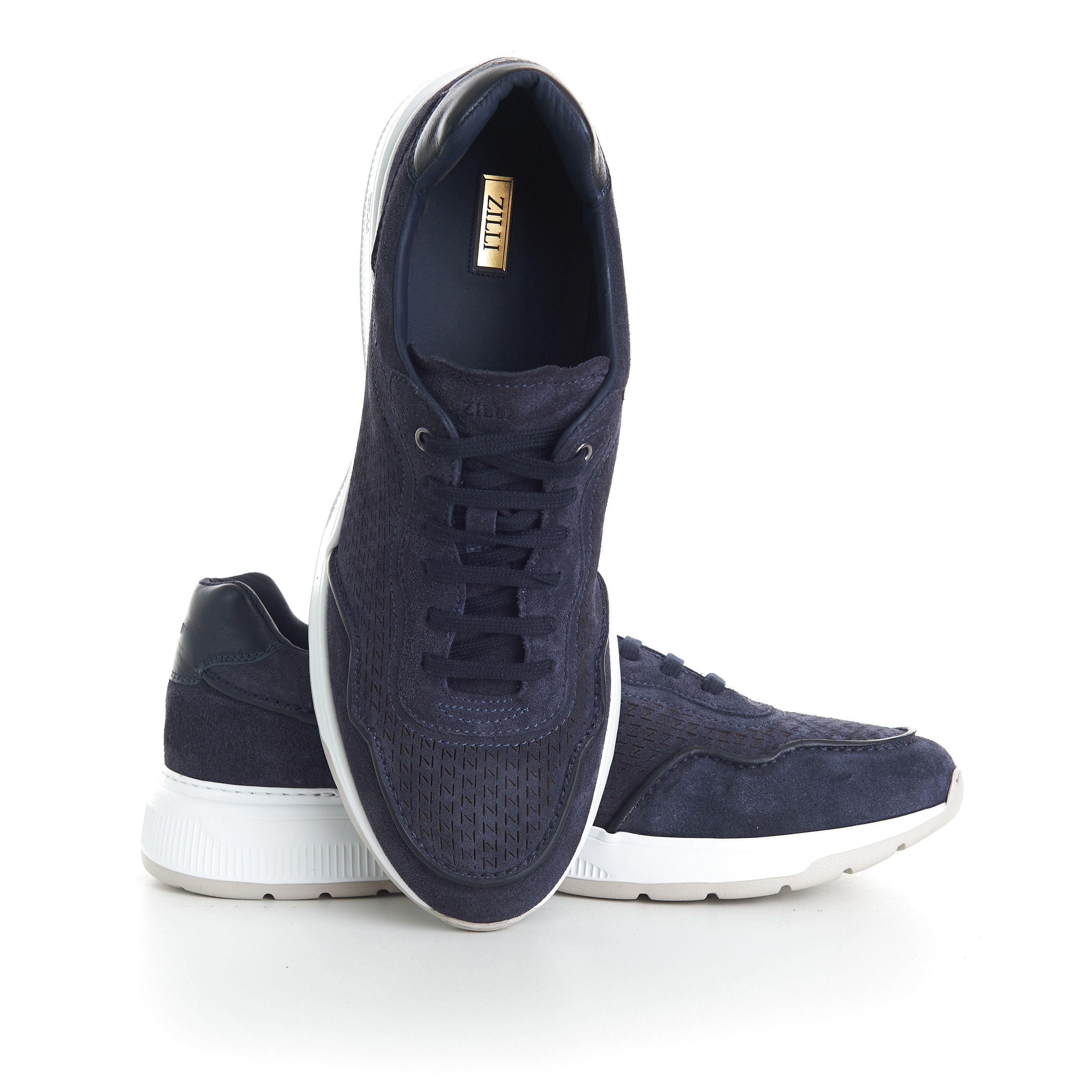 Zilli Dark Navy Perforated Sneakers Size US 8.5 / EU 41-42 - 10 Thumbnail
