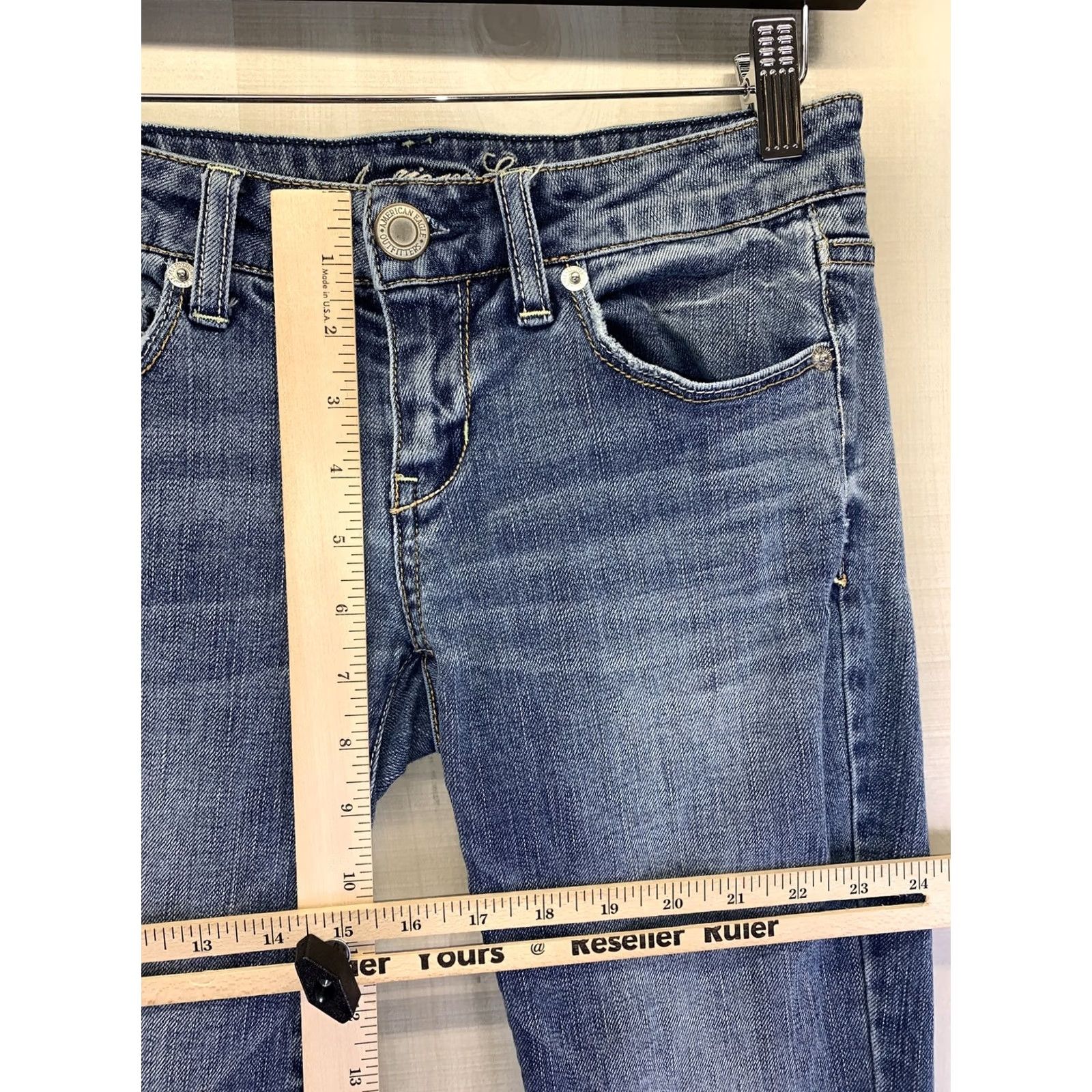 American Eagle Outfitters VINTAGE? No. American Eagle Womens Skinny Distressed Jeans Size 0 Short-6573 Size 25" / US 0 / IT 36 - 3 Thumbnail