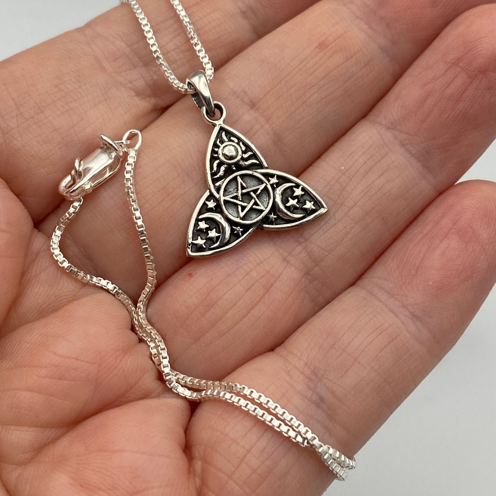 The Unbranded Brand 925 Celtic Pentagram, Sun, Moon, And Stars Necklace Size ONE SIZE - 4 Thumbnail