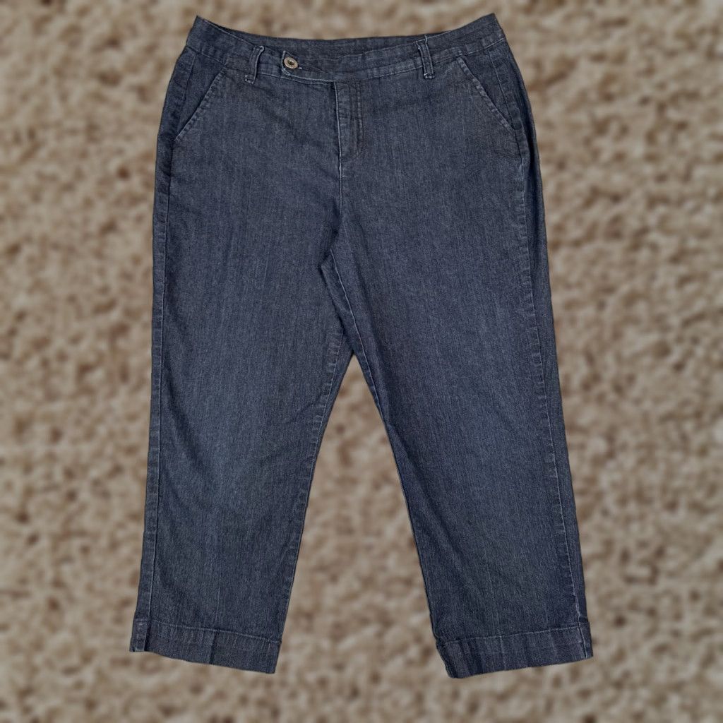 Vintage VINTAGE Style&co. Jeans Women Capri 14 Blue Denim High Rise 5-Pocket Cotton Blend Size 34 in Size 36" / US 14 / IT 50 - 1 Thumbnail