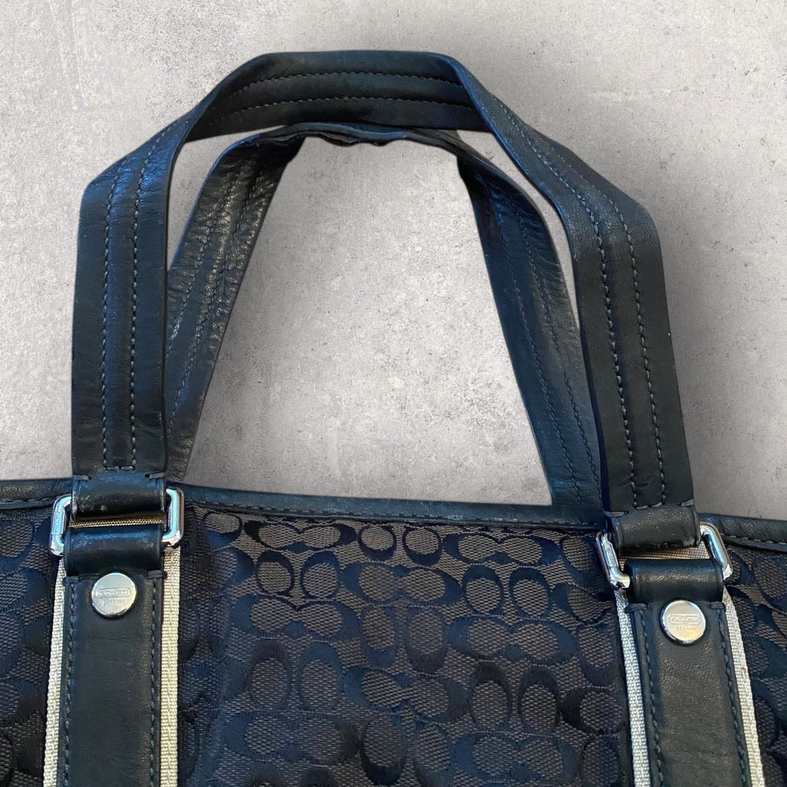 Coach Monogram Tote Bag Extra Large Canvas Leather