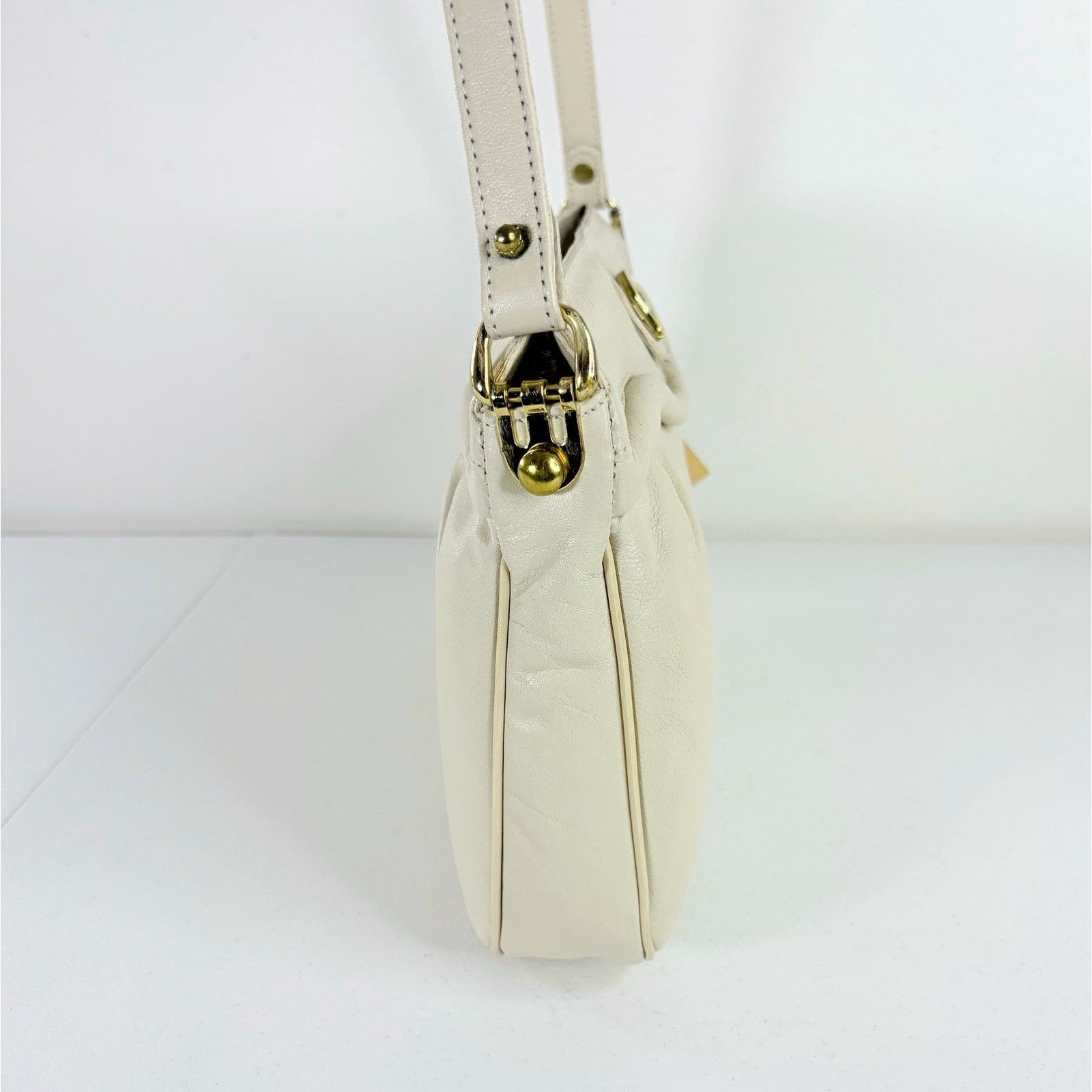 Etienne Aigner VTG 60 70s ETIENNE AIGNER Shoulder Handbag Ivory Leather NOS Size ONE SIZE - 12 Thumbnail