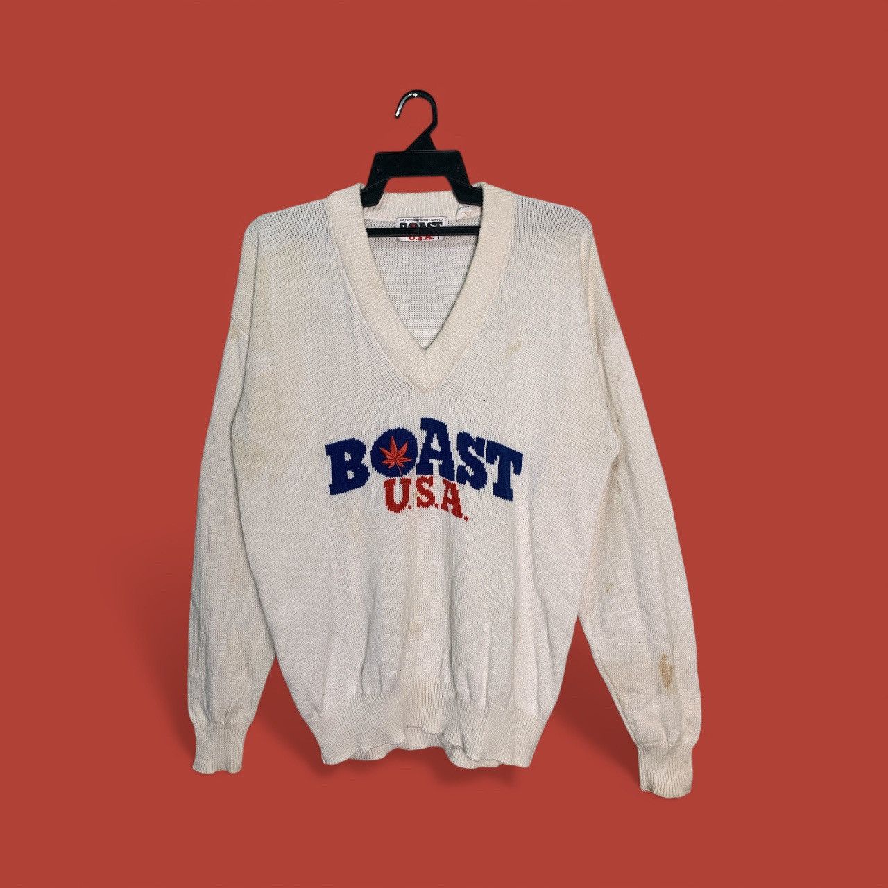 Boast Rare Design Vintage Boast U.S.A. V-Neck Knitwear Sweater Size L / US 10 / IT 46 - 1 Thumbnail